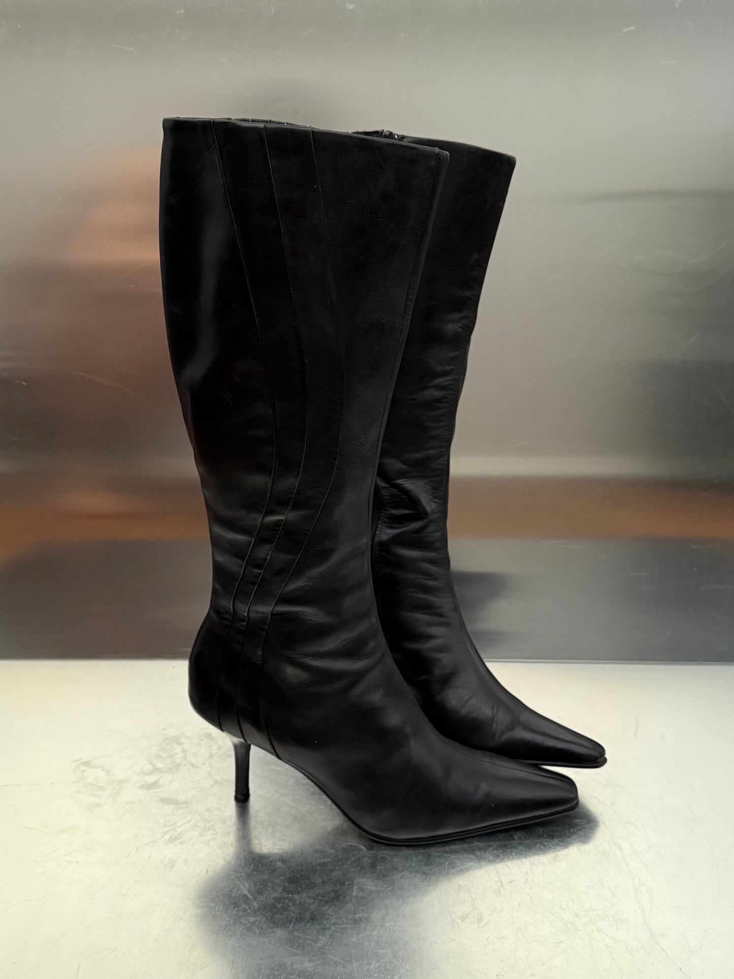 Vintage Black Leather Boots 5th Avenue Twinkling Global