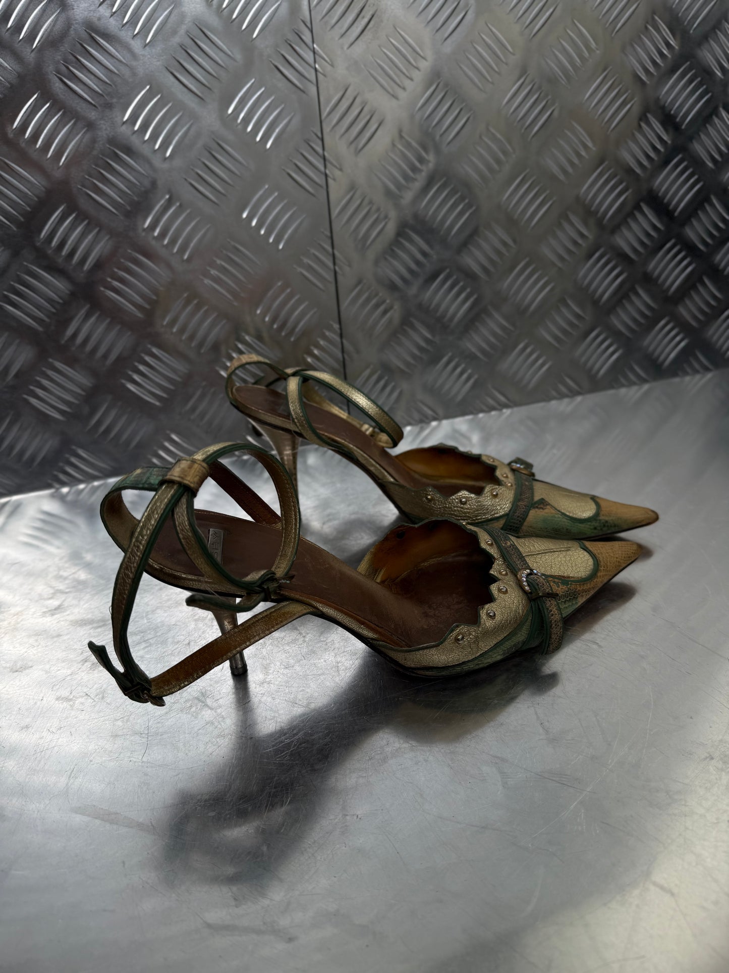 Vintage Shy leather slingback mules Twinkling Global