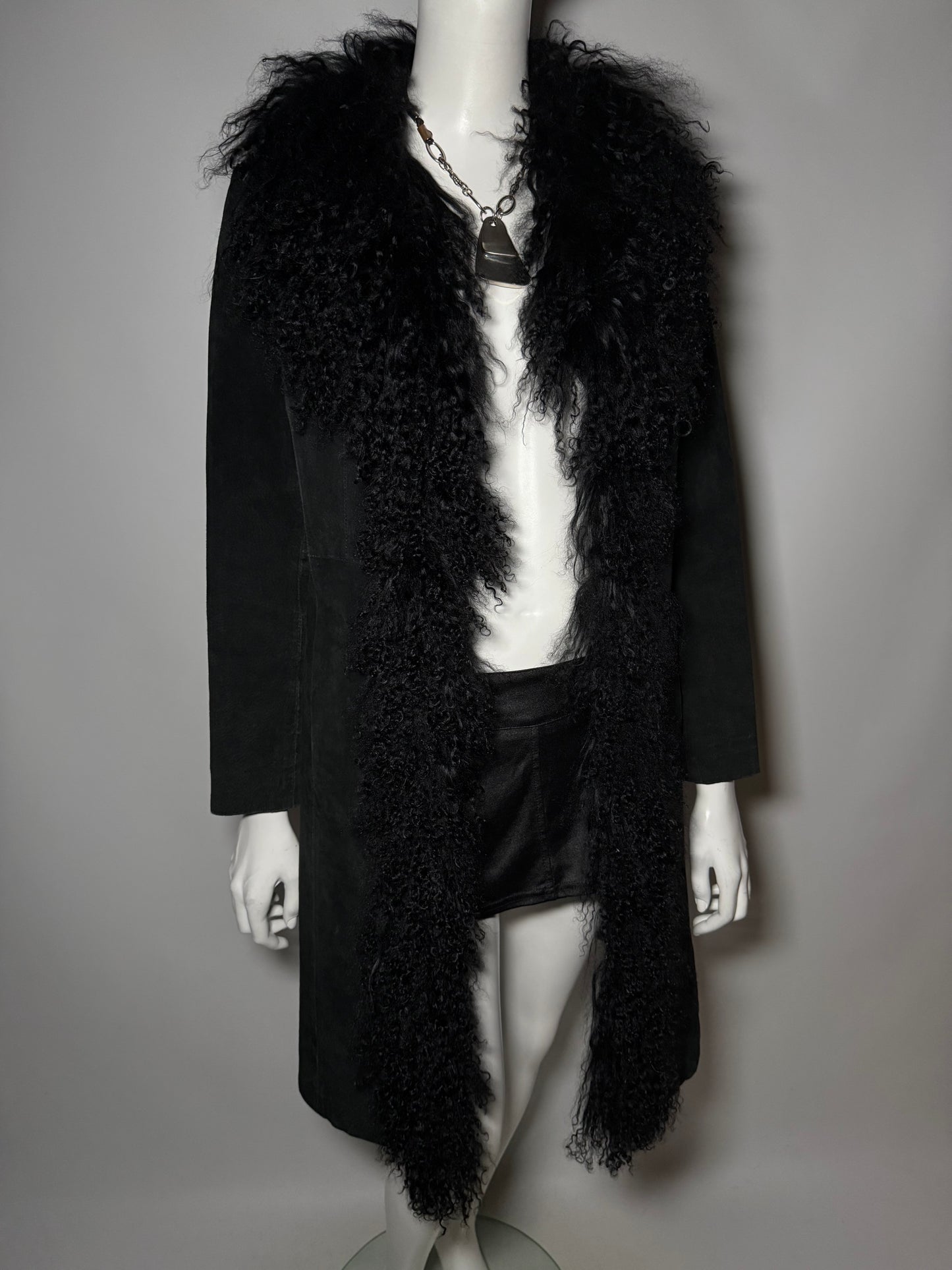 Vintage suede Penny Lane Afghan coat with llama fur Twinkling Global