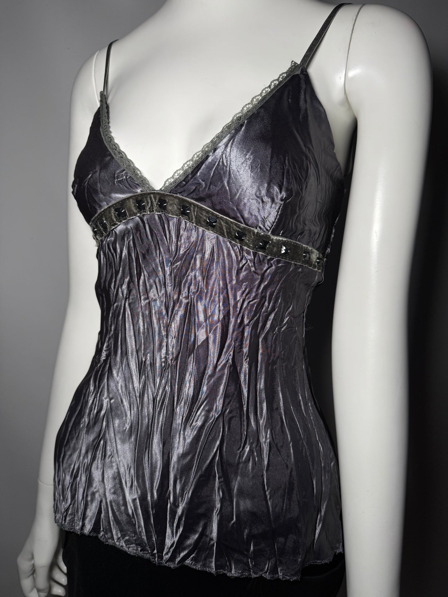 Shiny Crinkled Camisole Top TWINKLING