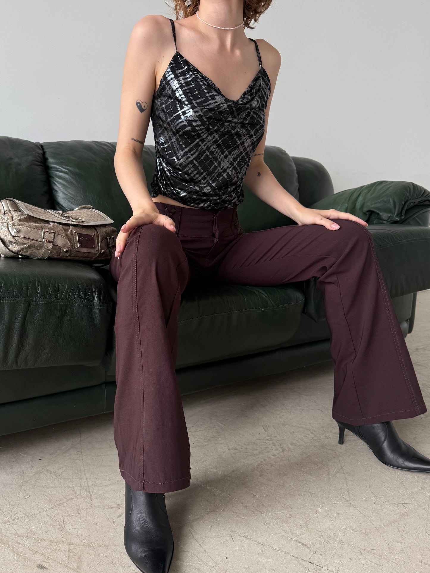 Vintage Plaid Cowl Neck Camisole Top – Twinkling Global