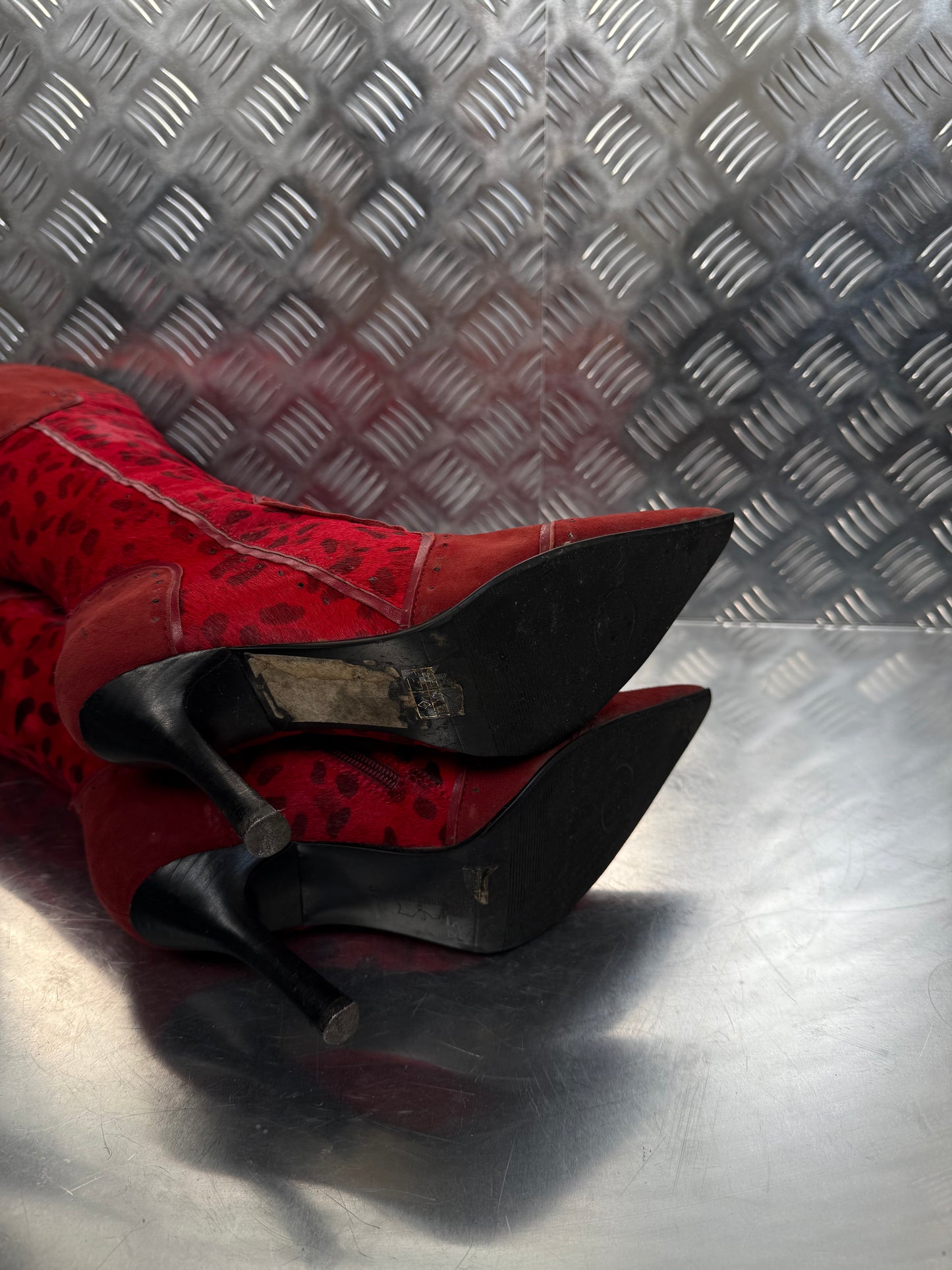 Vintage leather boot with pony hair TWINKLING GLOBAL