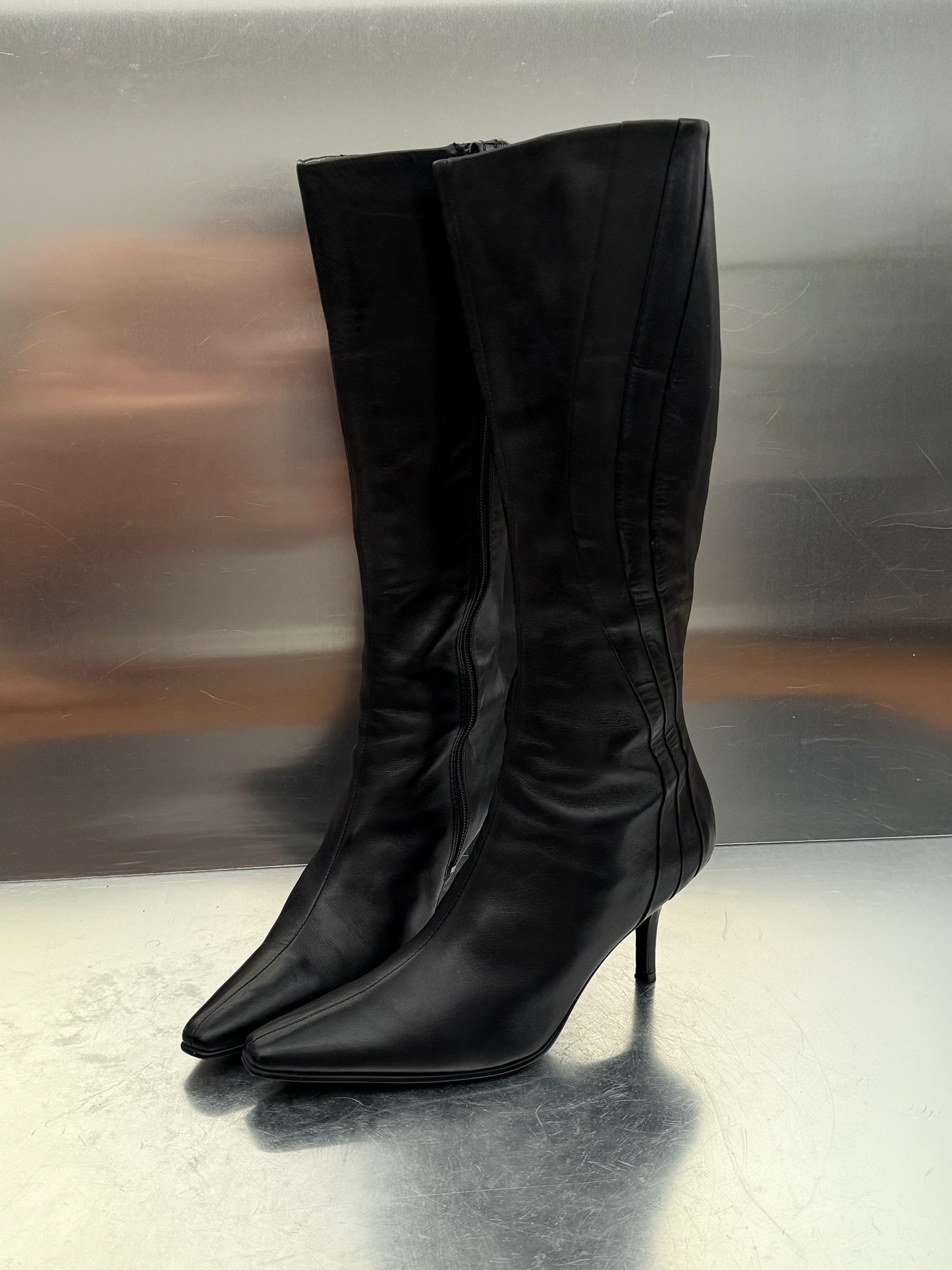 Vintage Black Leather Boots 5th Avenue Twinkling Global