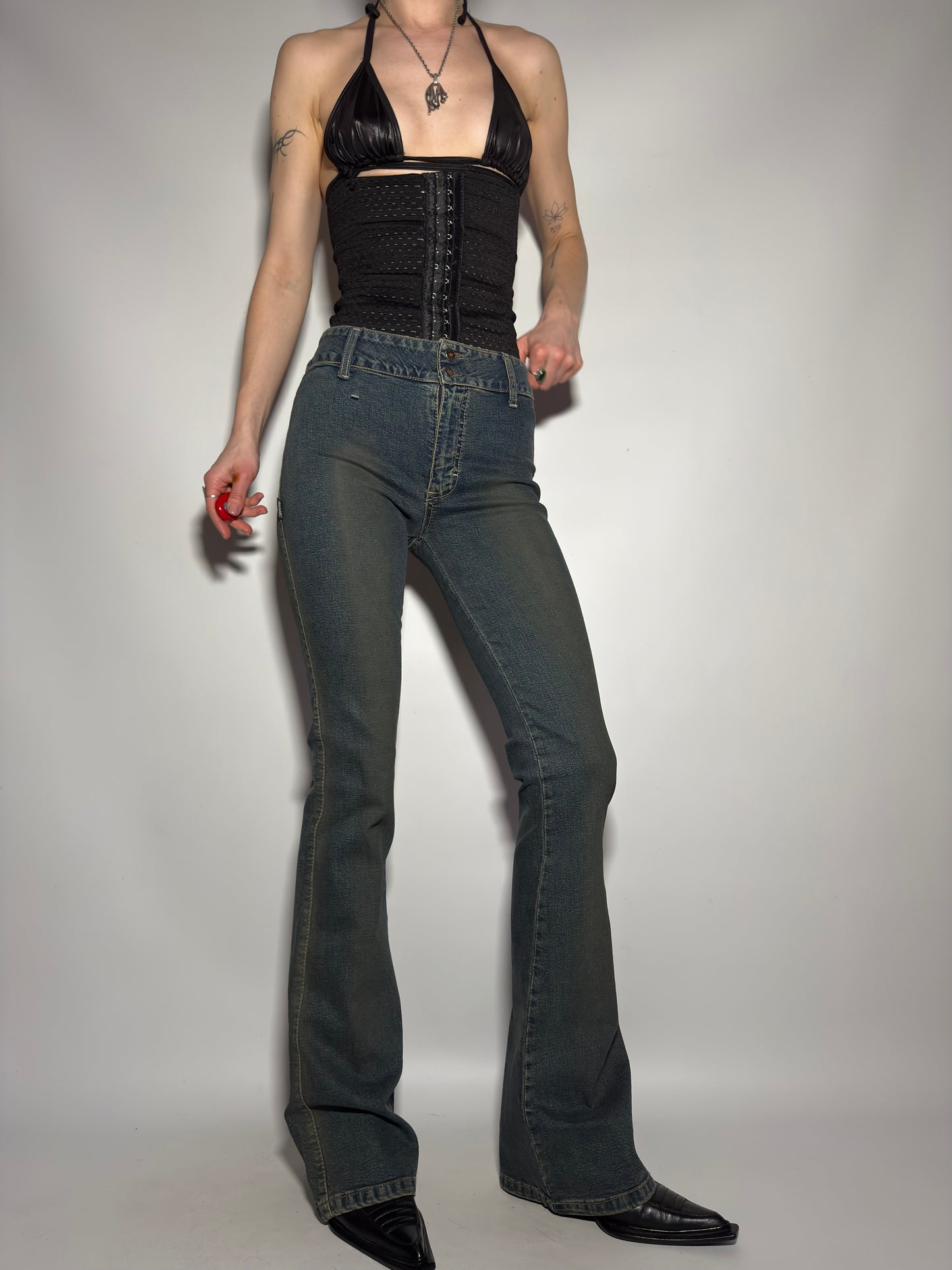 Vintage Brownish Flared Jeans - TWINKLING GLOBAL