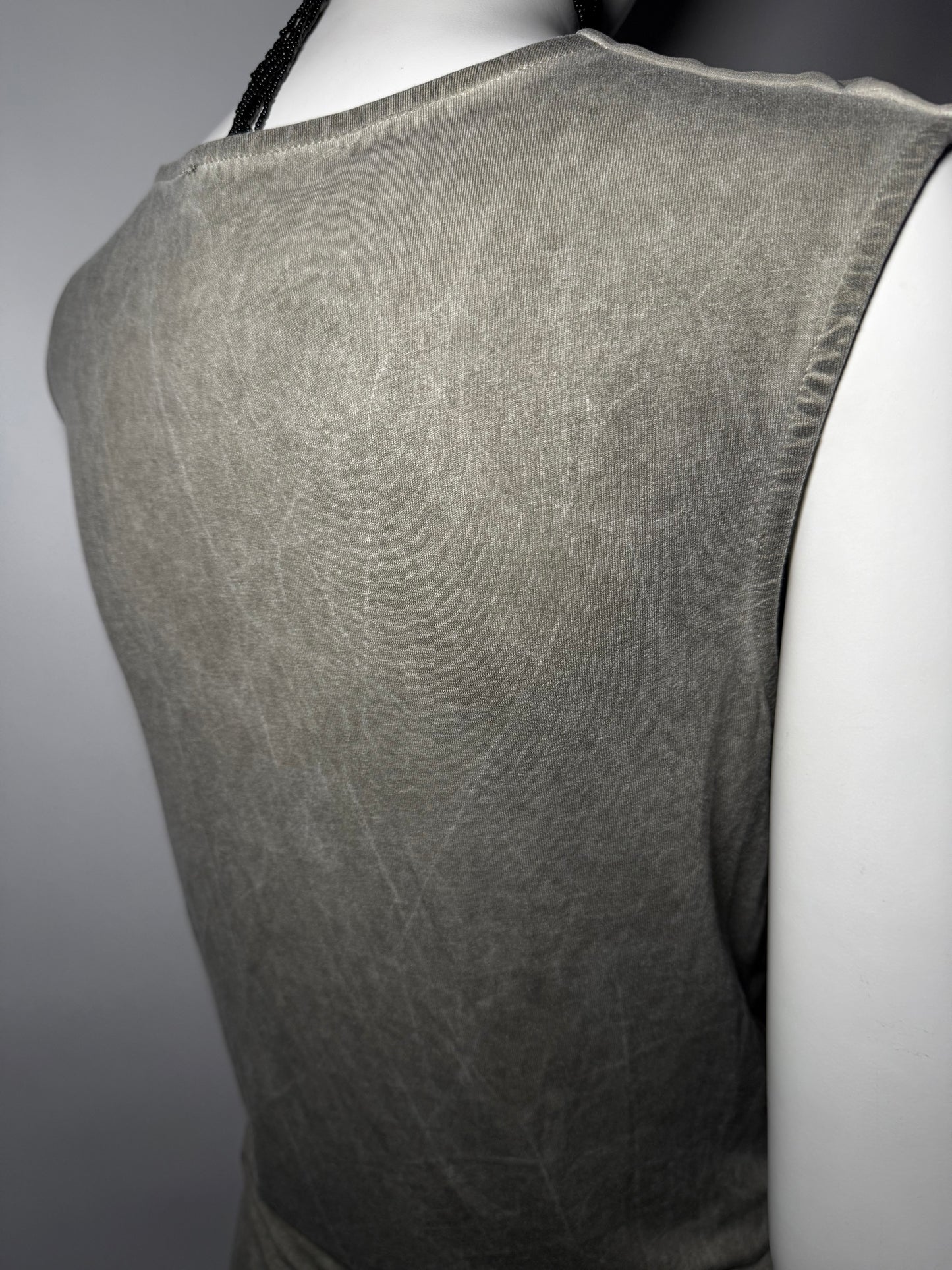 Y2K Olive Green Stretch Cowl Neck Top TWINKLING