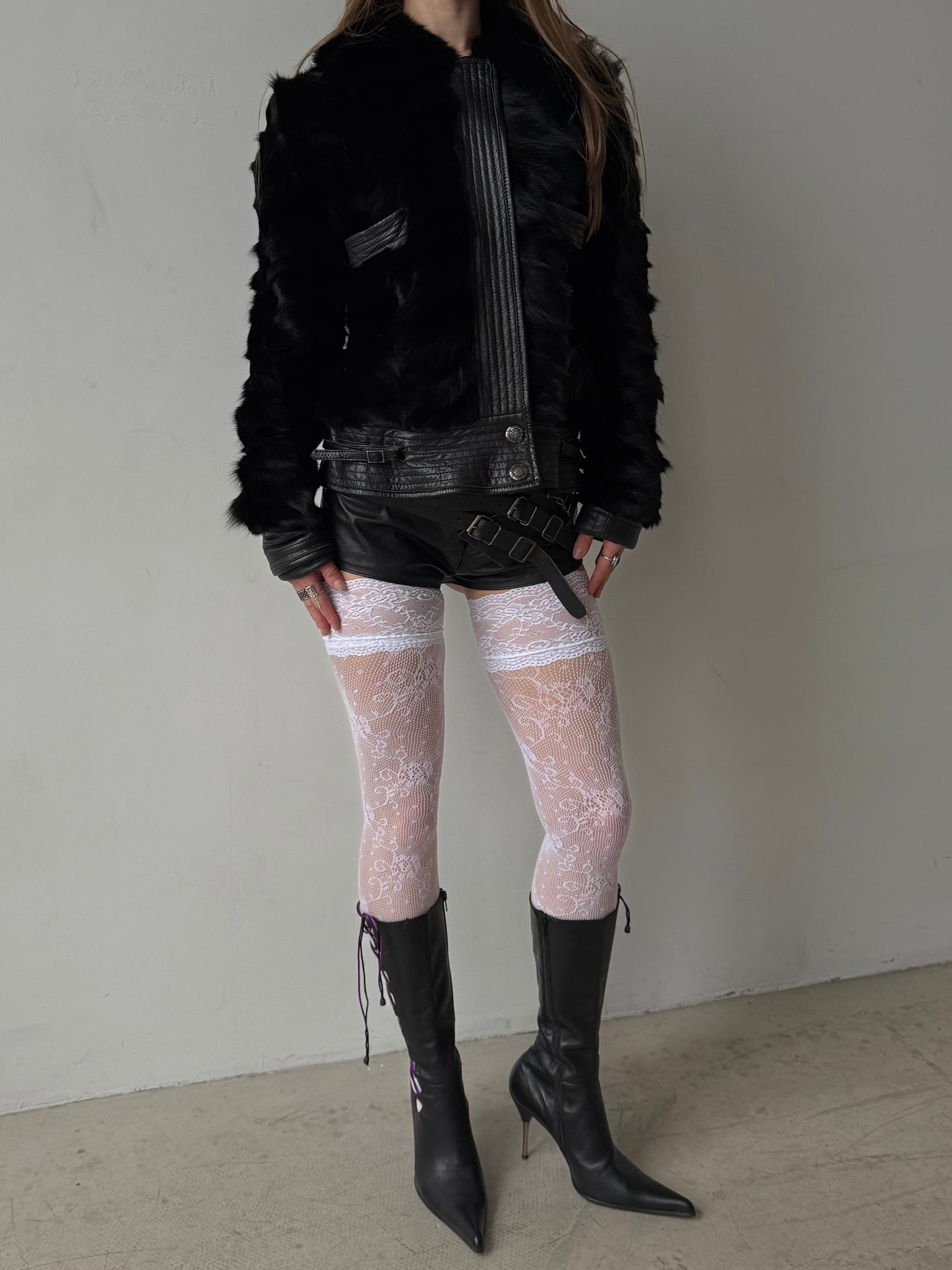 Vintage leather jacket with real fur – TWINKLING GLOBAL