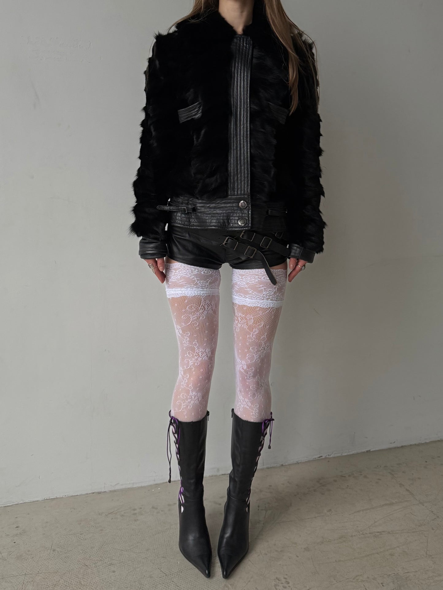 Vintage leather jacket with real fur – TWINKLING GLOBAL