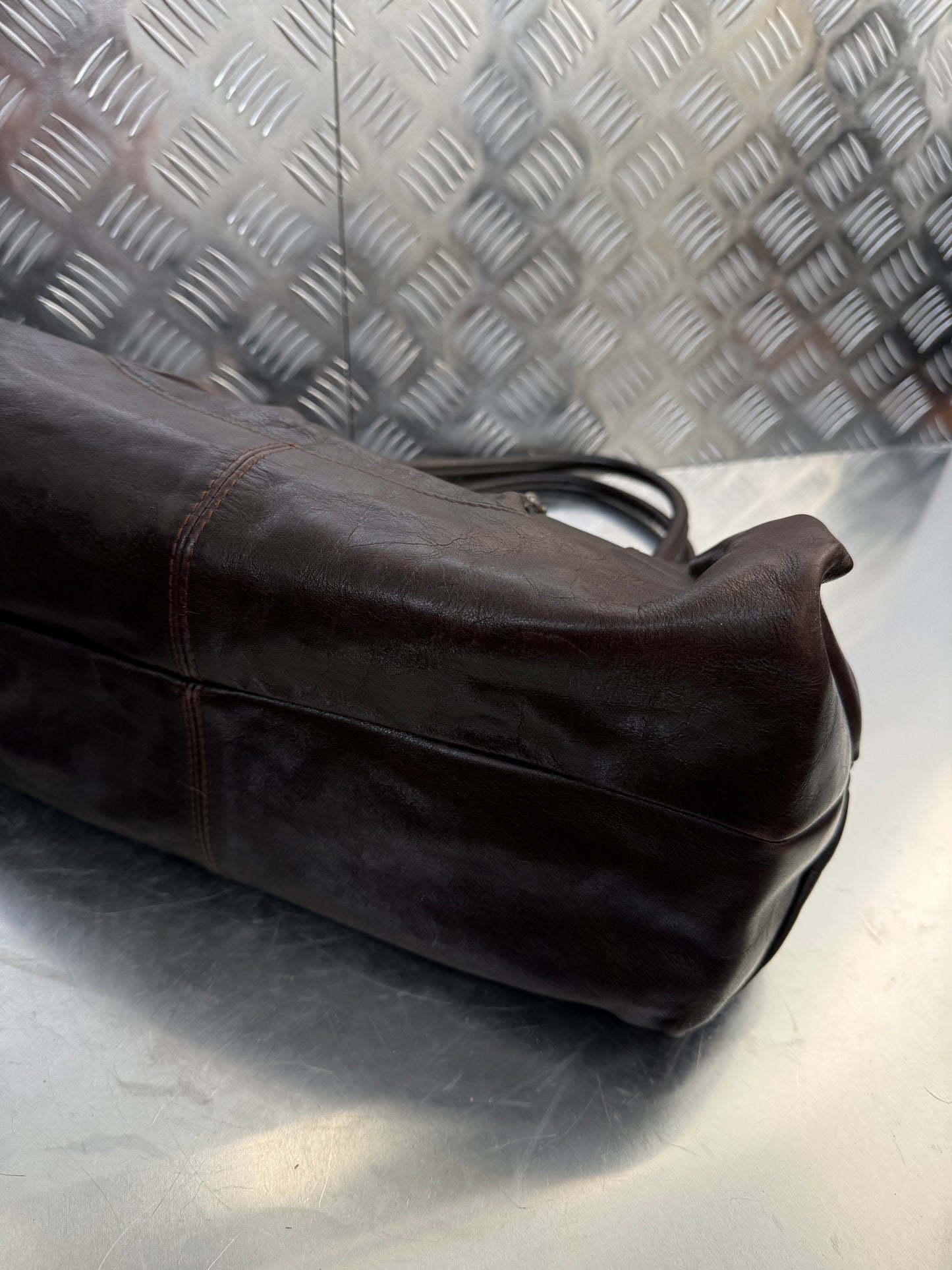 Vintage Furla Brown Leather Bag Twinkling Global