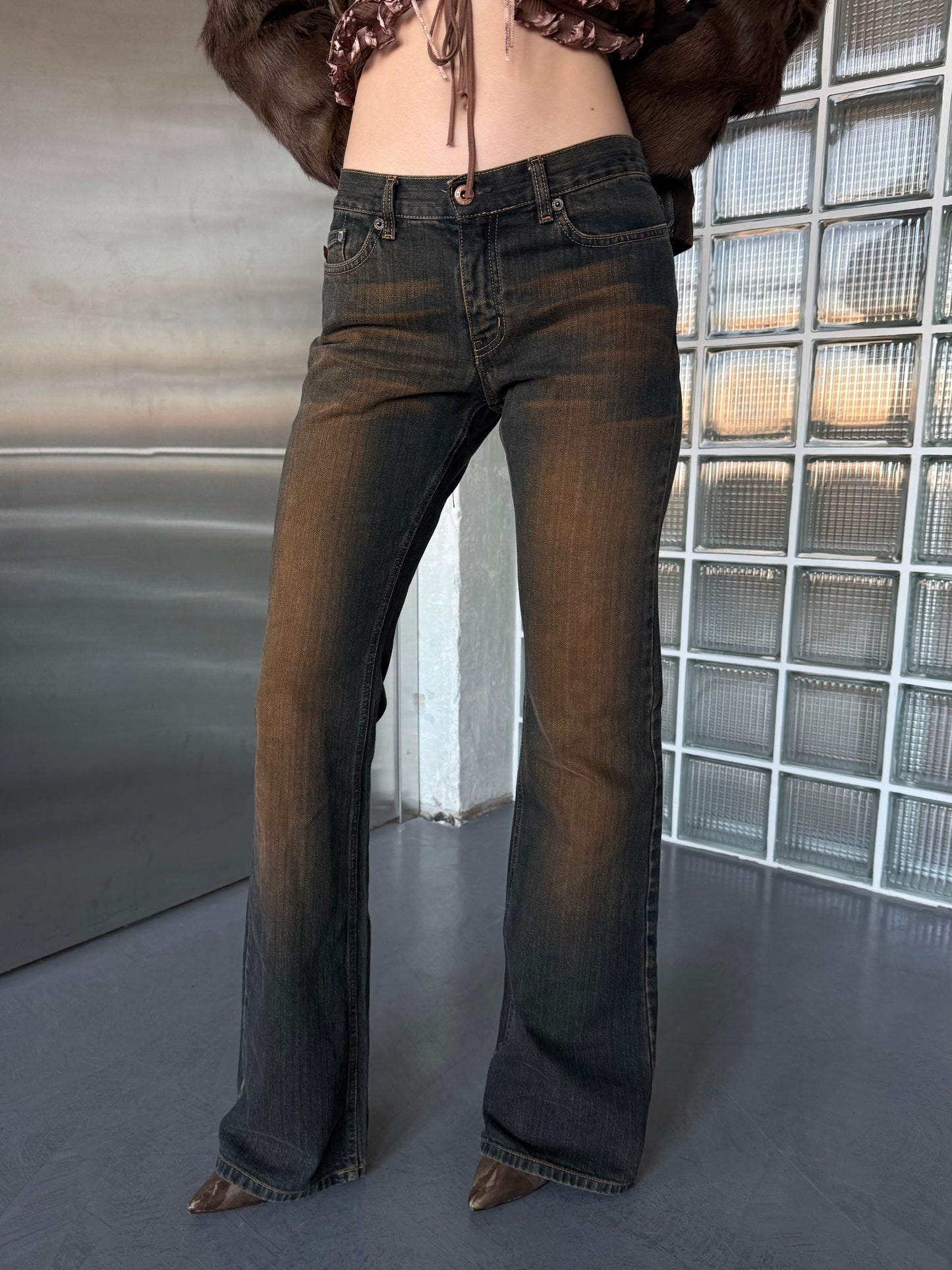 Vintage Rusty Washed Low Rise Flared Jeans – TWINKLING GLOBAL