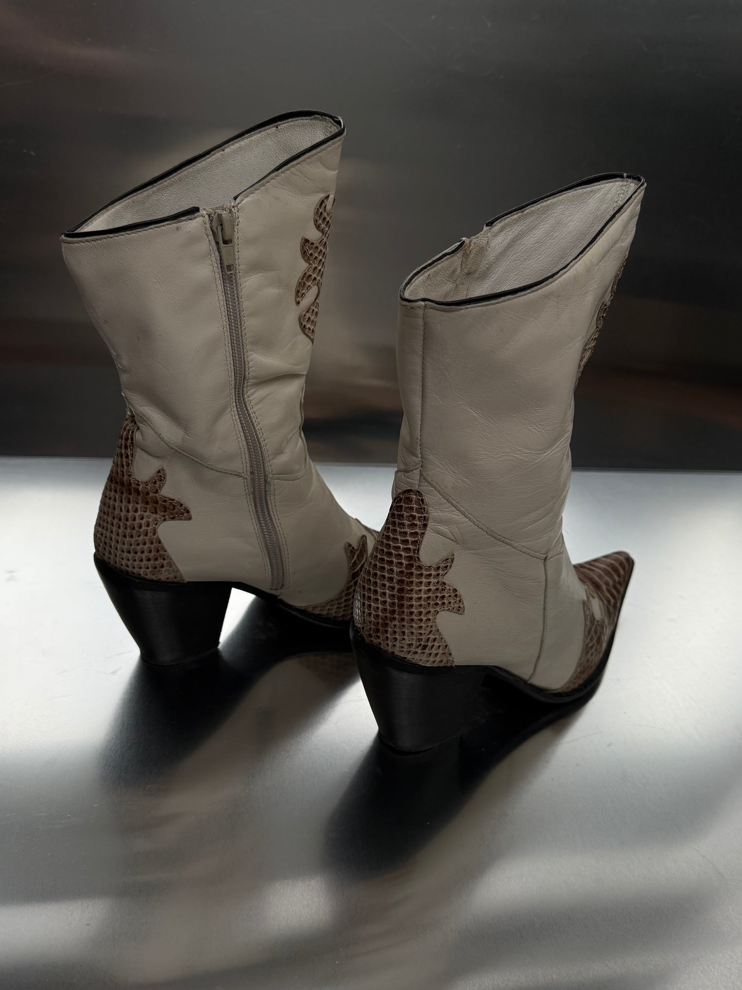 Vintage Leather Cowboy Boot - TWINKLING GLOBAL