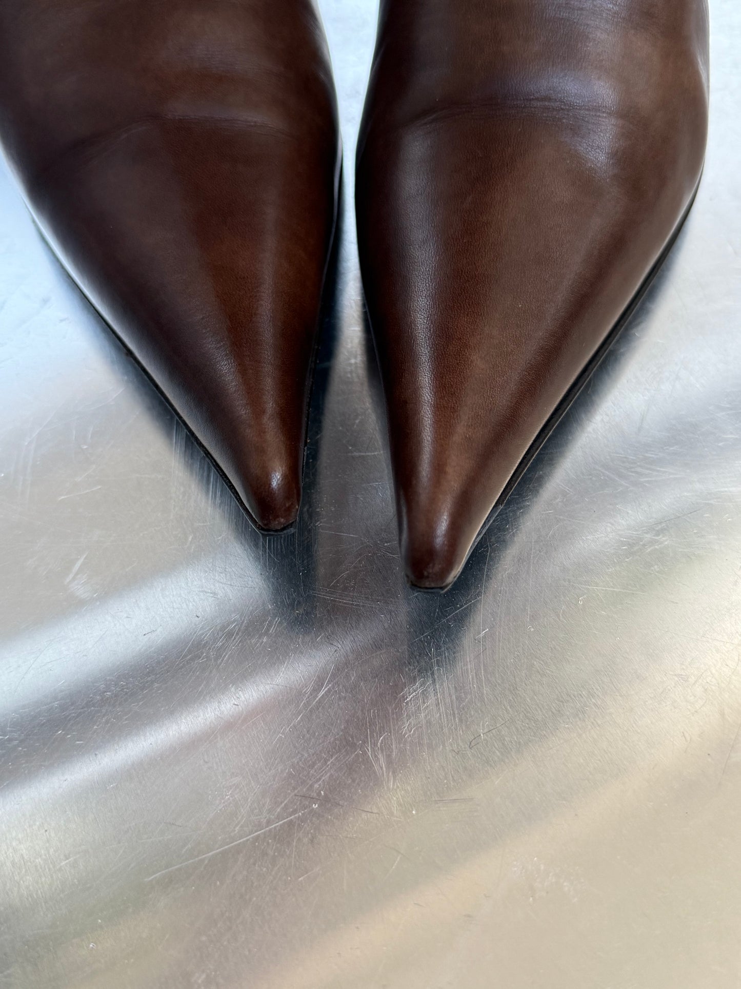Vintage Brown Leather Boots SHY Twinkling Global