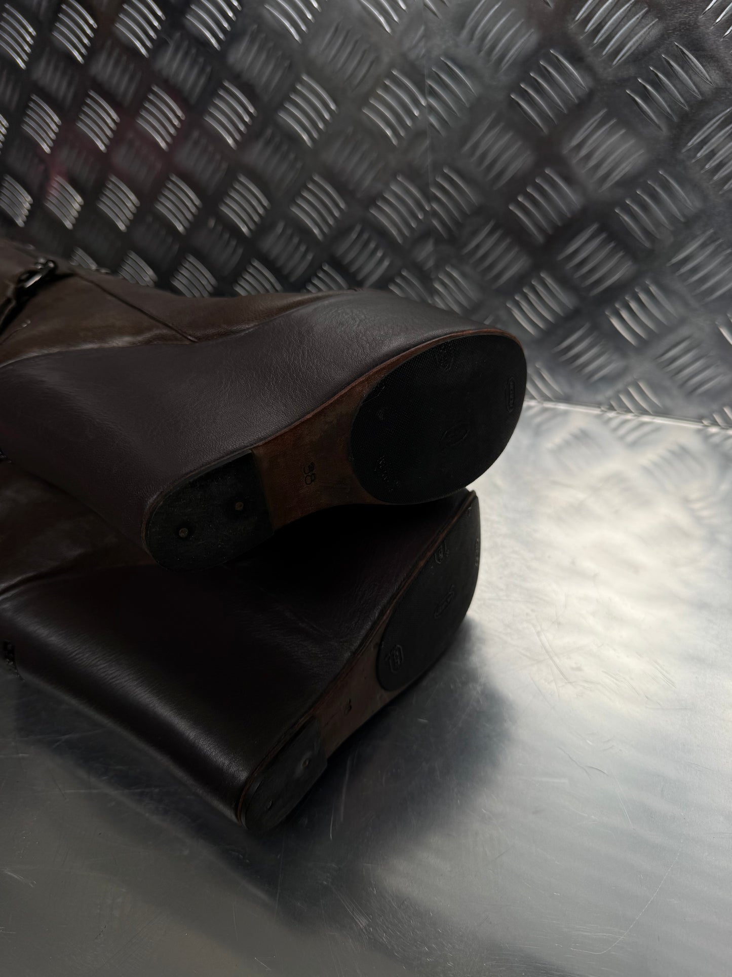 Vintage leather wedge over-the-knee boots CNC Made in Italy – TWINKLING GLOBAL