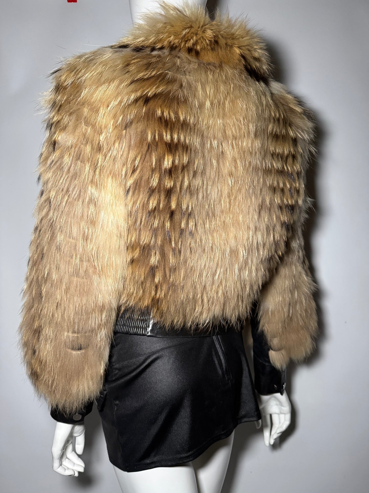 Vintage leather jacket with natural fur Twinkling Global