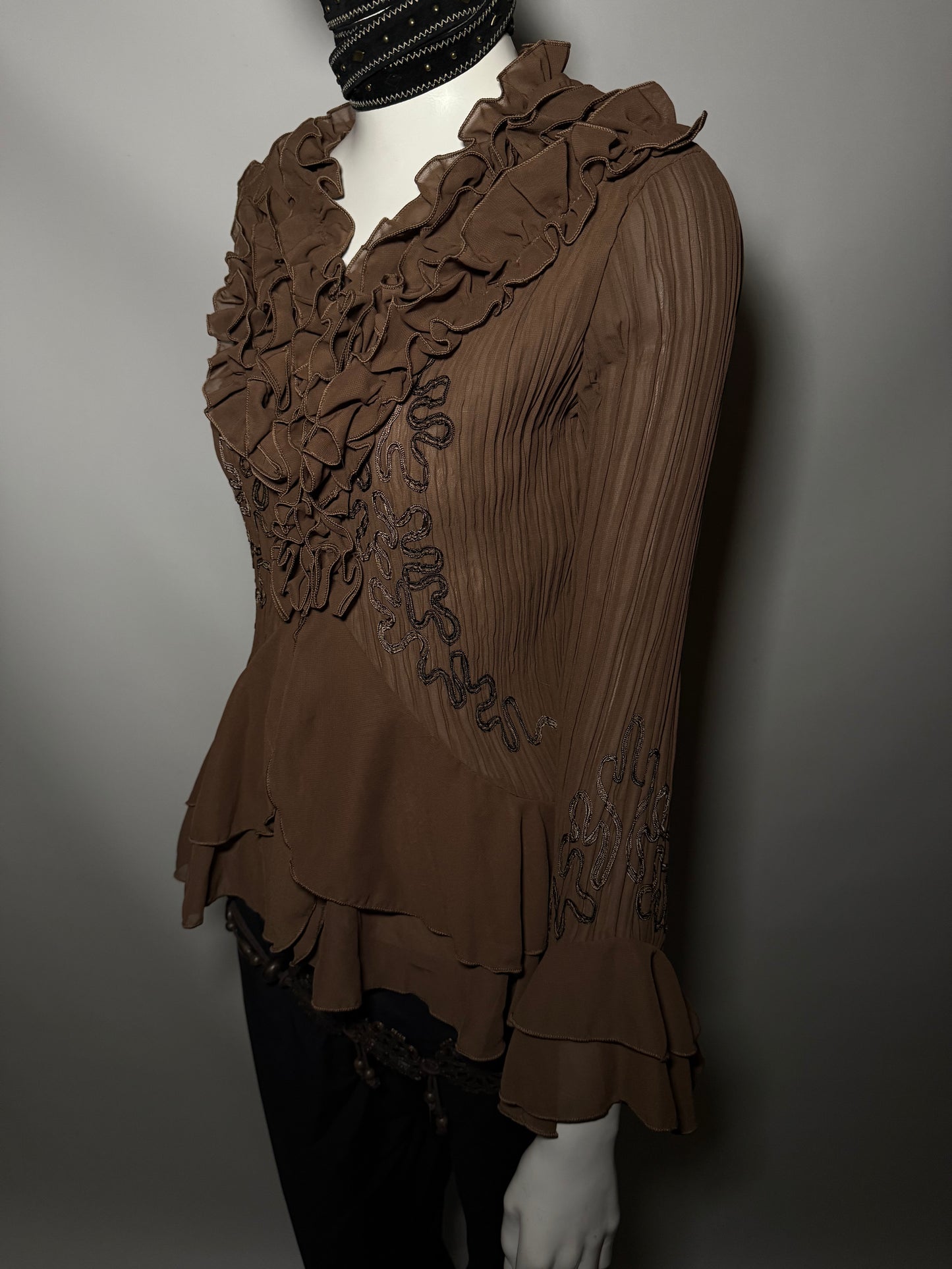 Vintage Ruffled Blouse - TWINKLING GLOBAL