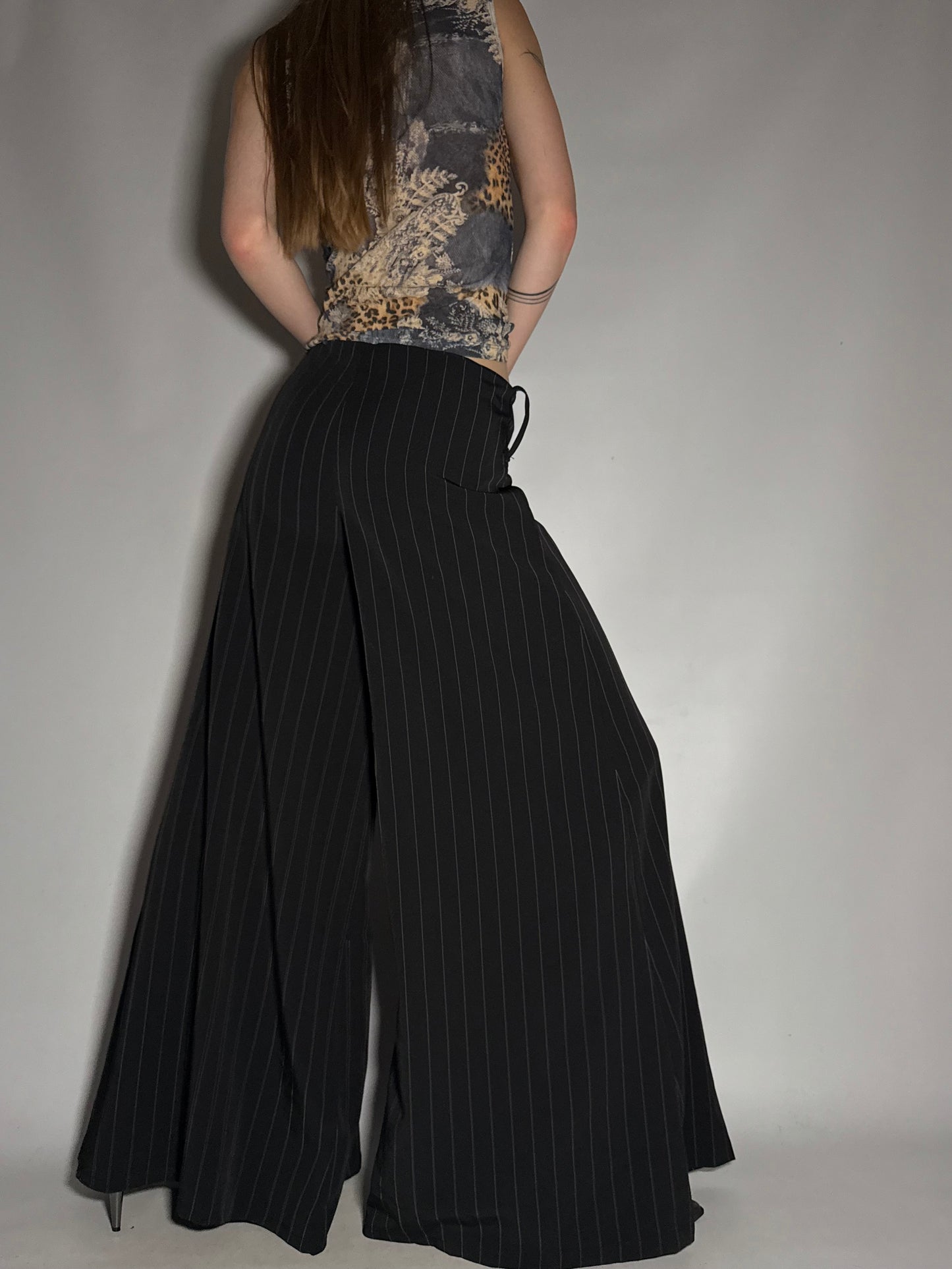 Y2K Wide-Leg Pinstripe Palazzo Pants TWINKLING