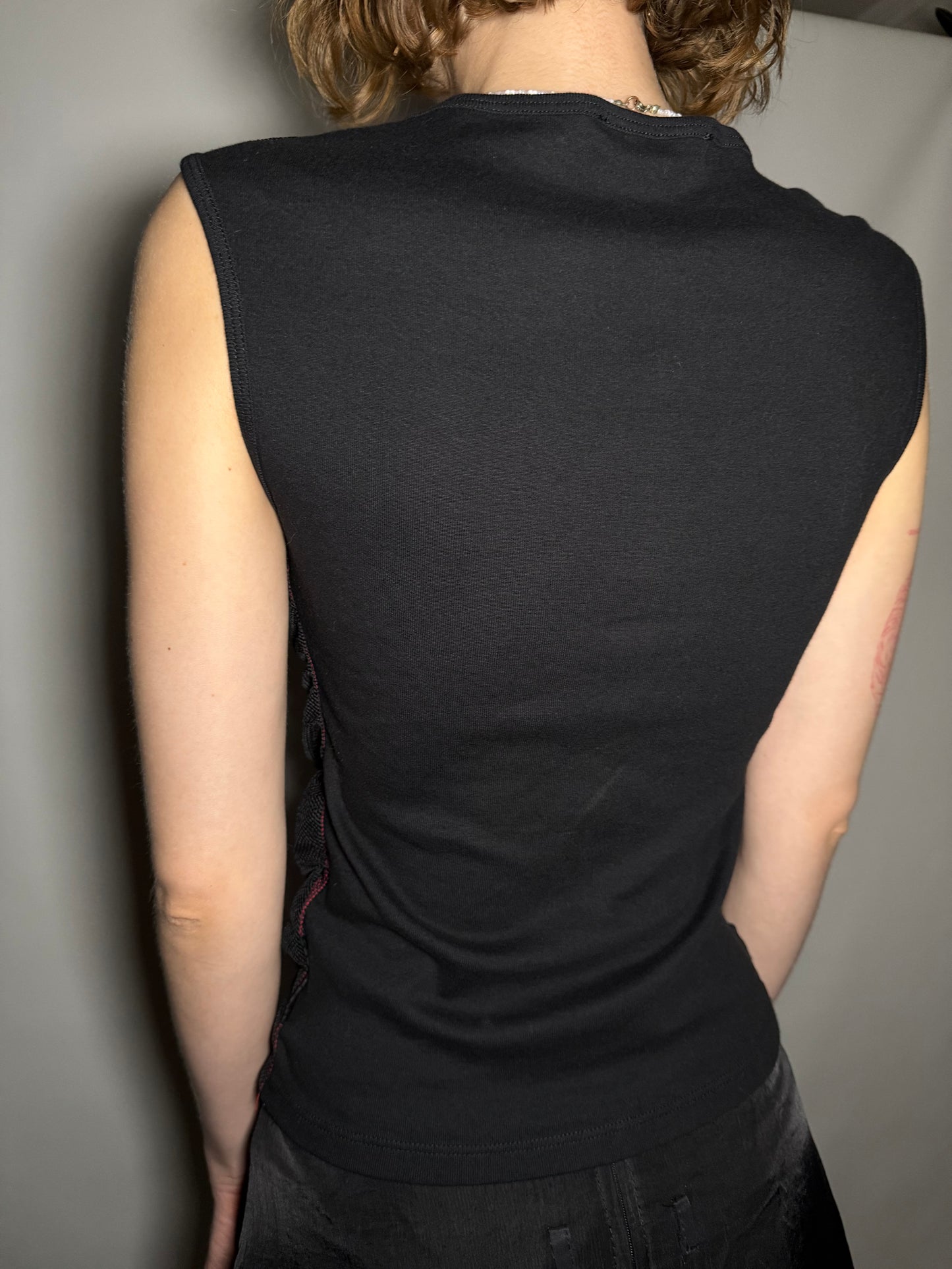 Y2K Avant-Garde Ruched Mesh Overlay Top TWINKLING