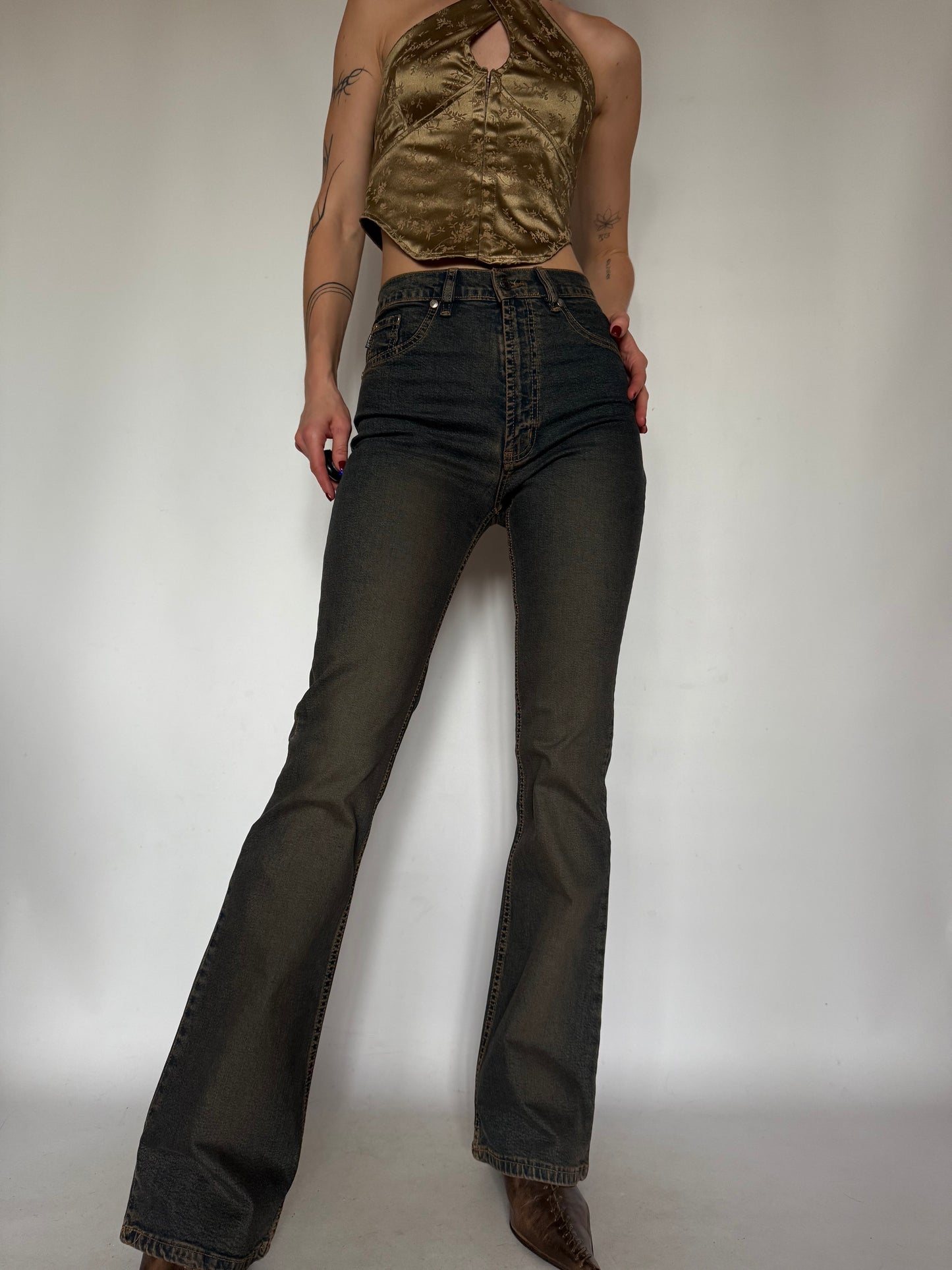 Vintage Rusty Flared Jeans Twinkling Global