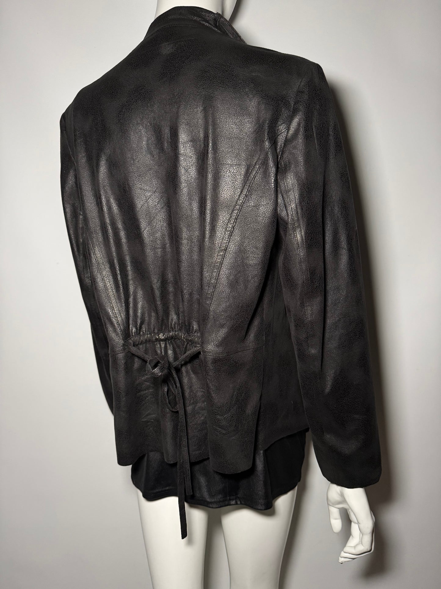 Vintage asymmetric leather jacket S-M Twinkling Global
