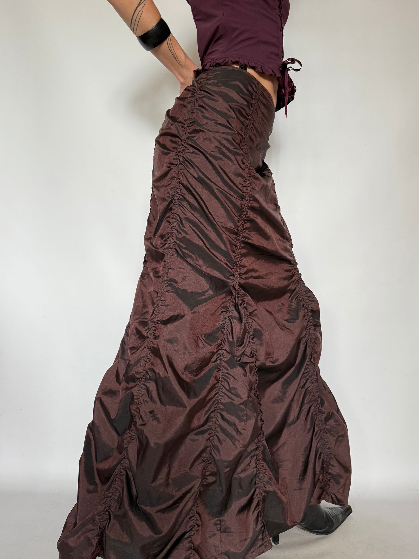 Vintage Ruched Maxi Skirt – Twinkling Global