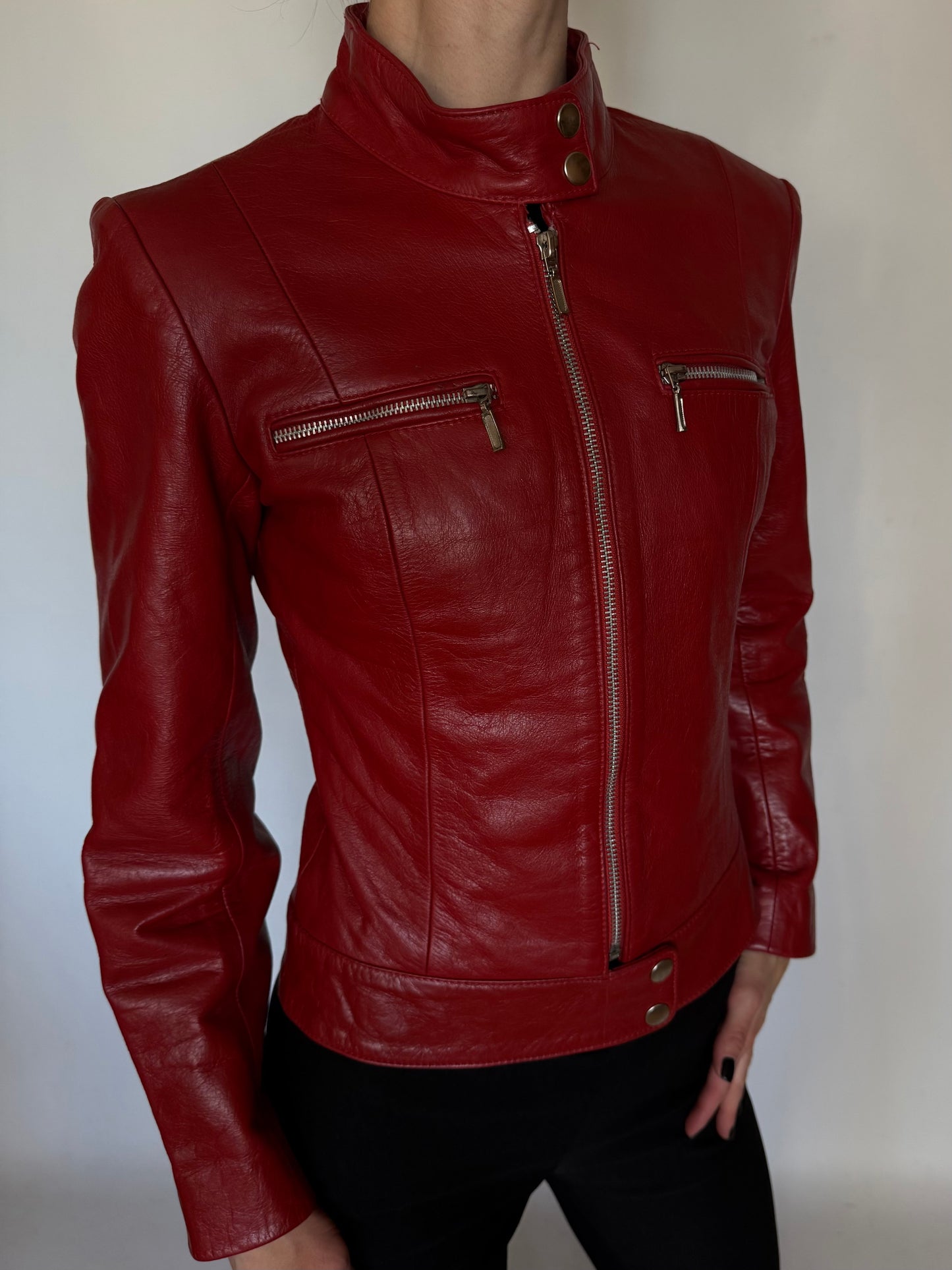 Vintage Red Leather Jacket Twinkling Global
