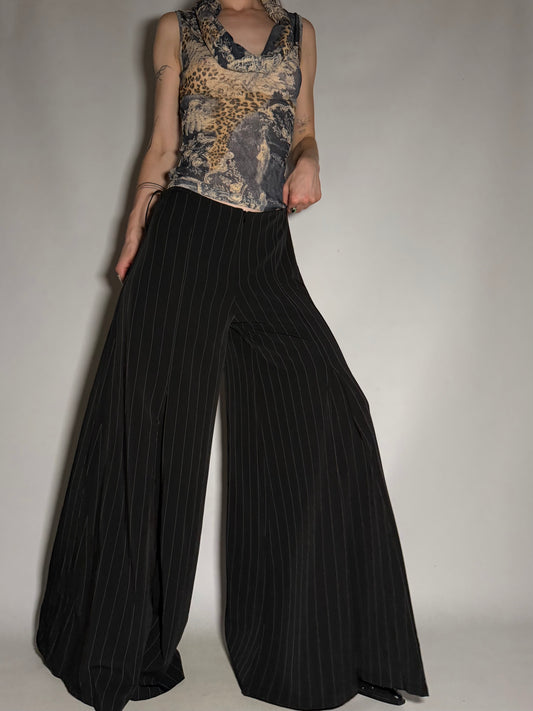 Y2K Wide-Leg Pinstripe Palazzo Pants TWINKLING