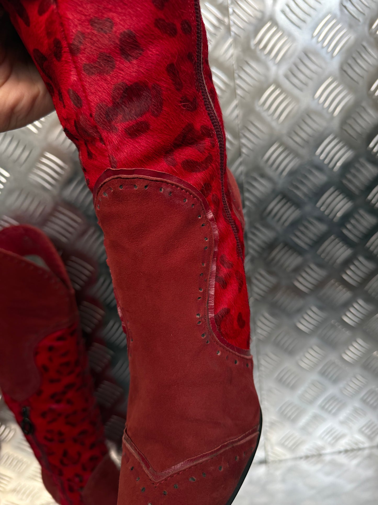 Vintage leather boot with pony hair TWINKLING GLOBAL