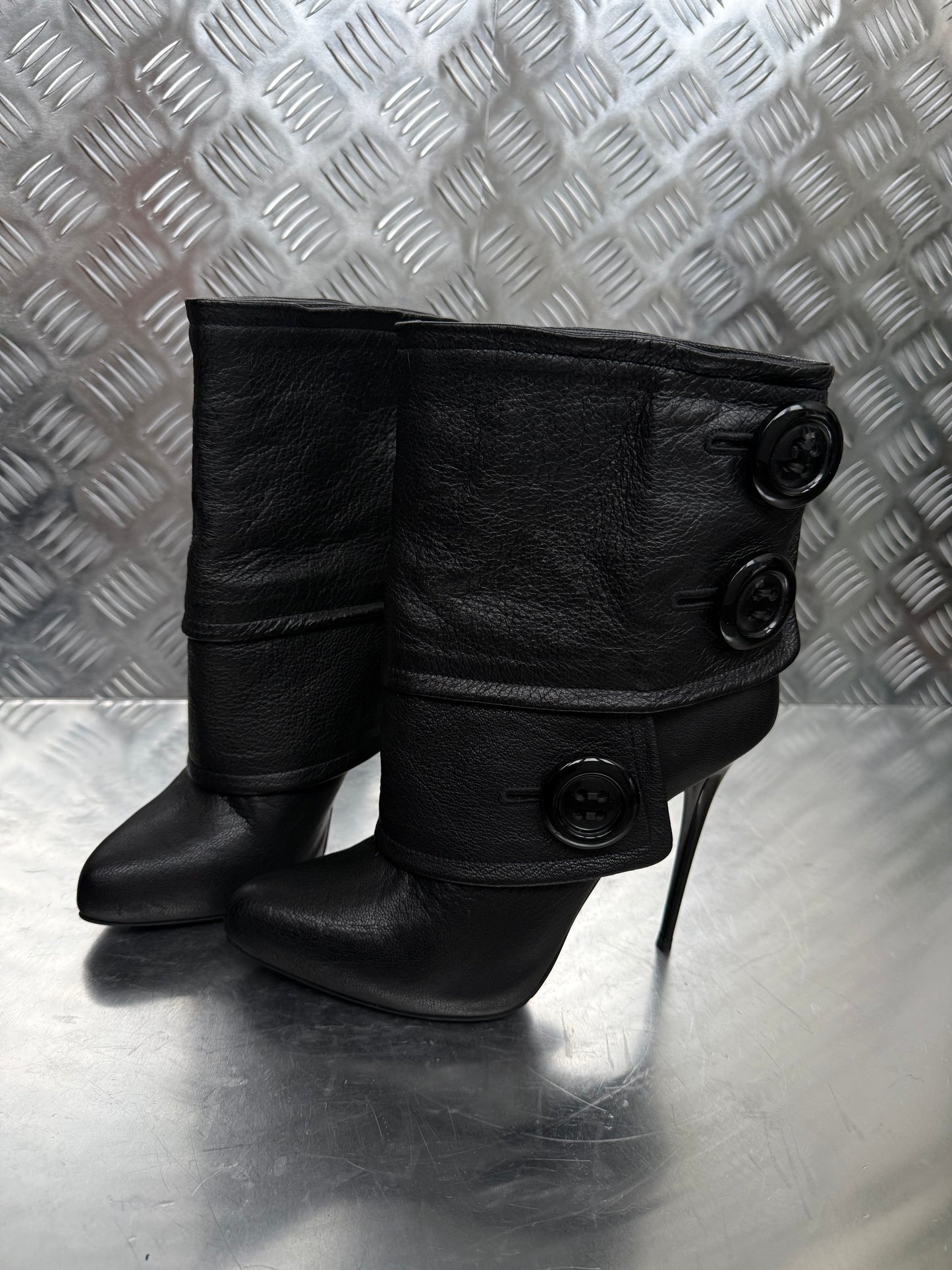 Vintage Gianmarco Lorenzi leather button-detail ankle boots Twinkling Global