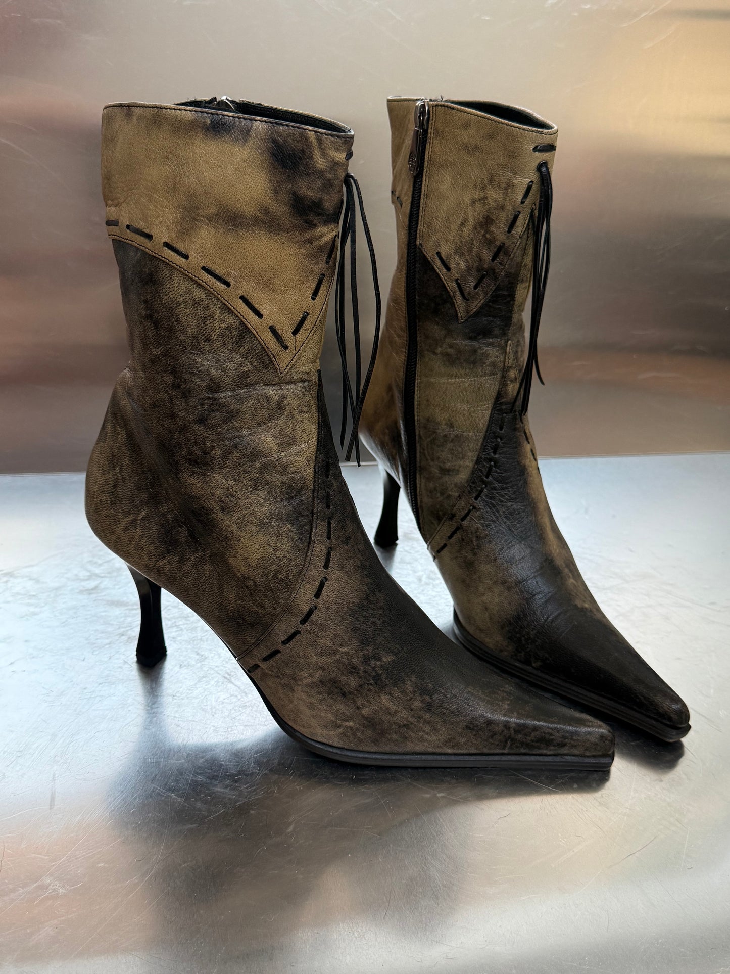 Vintage Leather Boots Giovanni Giusti Twinkling Global