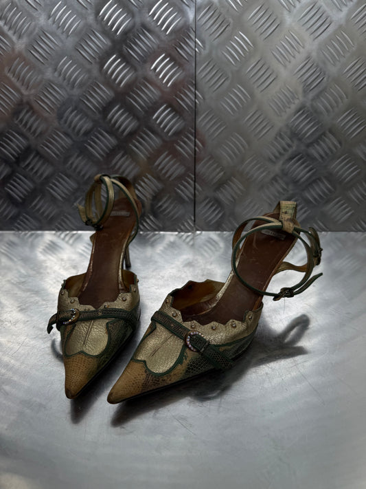 Vintage Shy leather slingback mules Twinkling Global