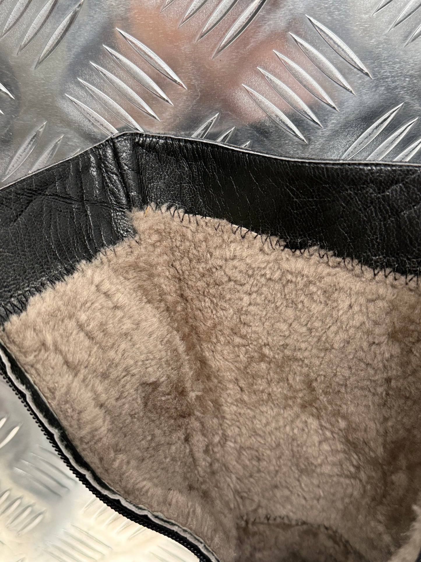 Vintage Black Leather & Suede Heeled Boots with Fur Lining TWINKLING GLOBAL