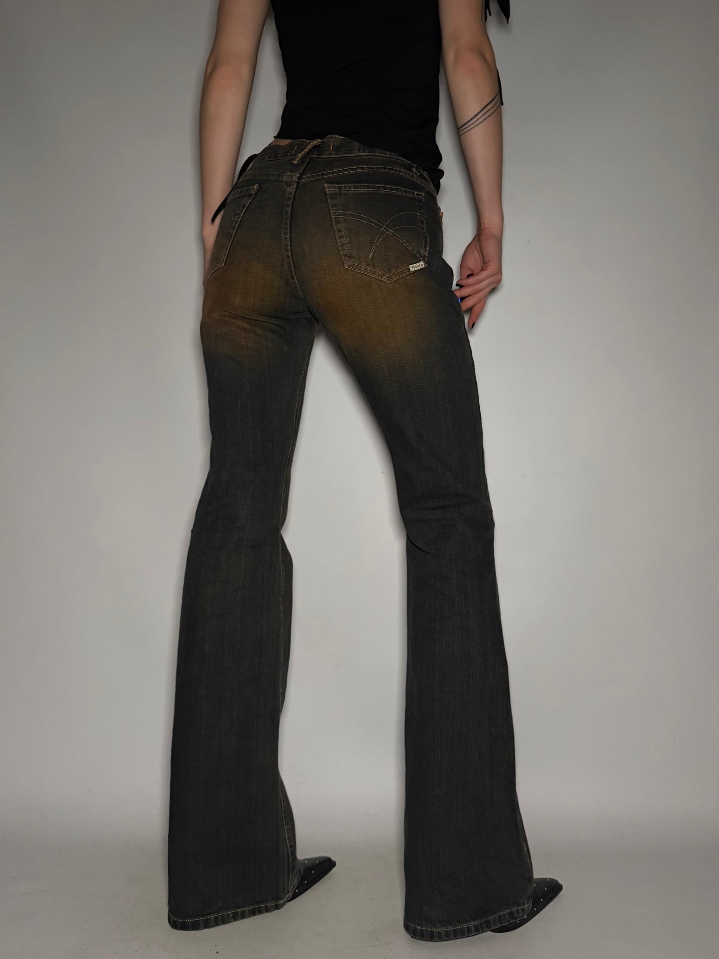 Vintage Rusty Washed Low Rise Flared Jeans – TWINKLING GLOBAL