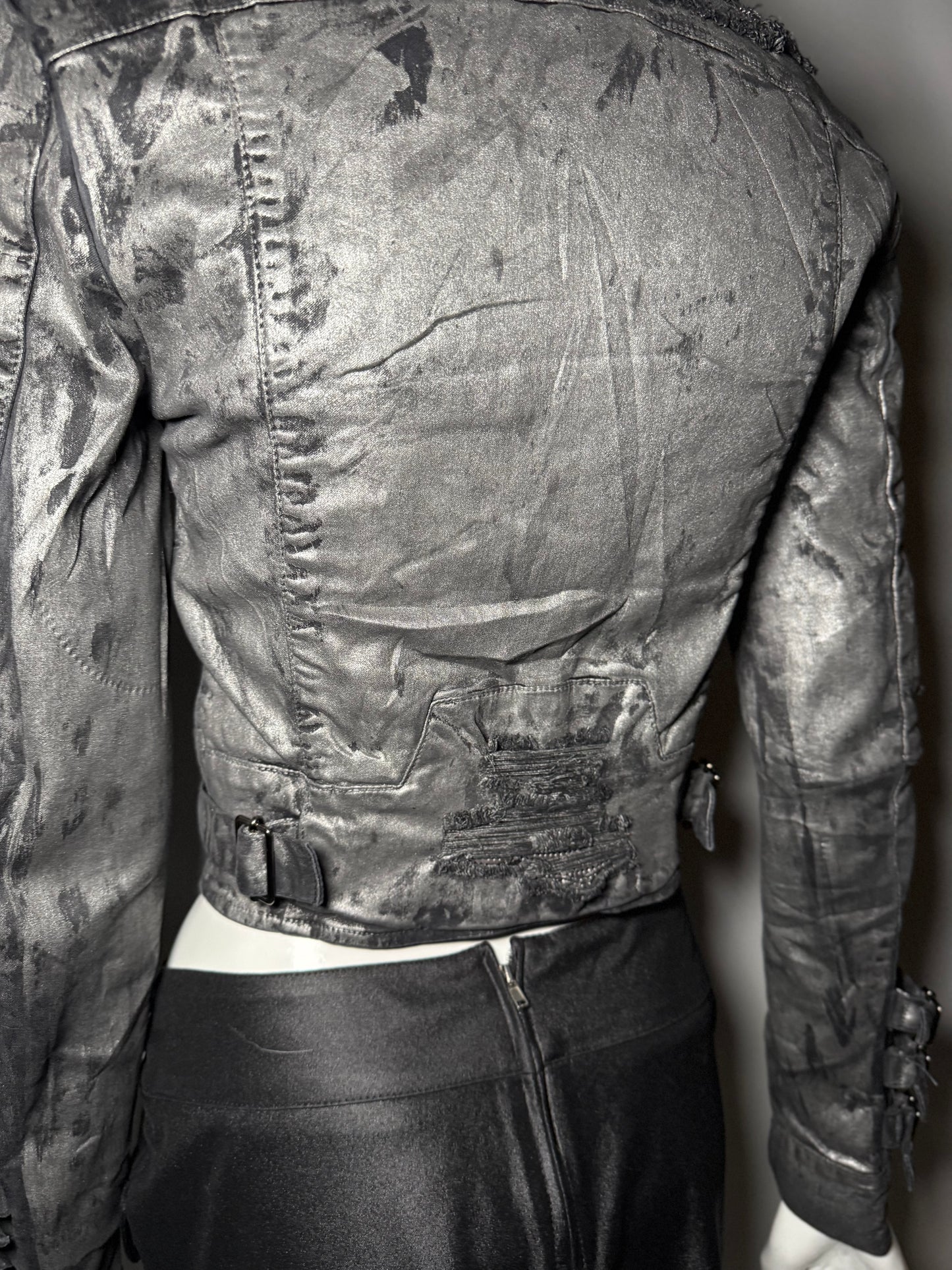 Vintage Italian Einstein prog&prod distressed denim jacket with asymmetric design Twinkling Global