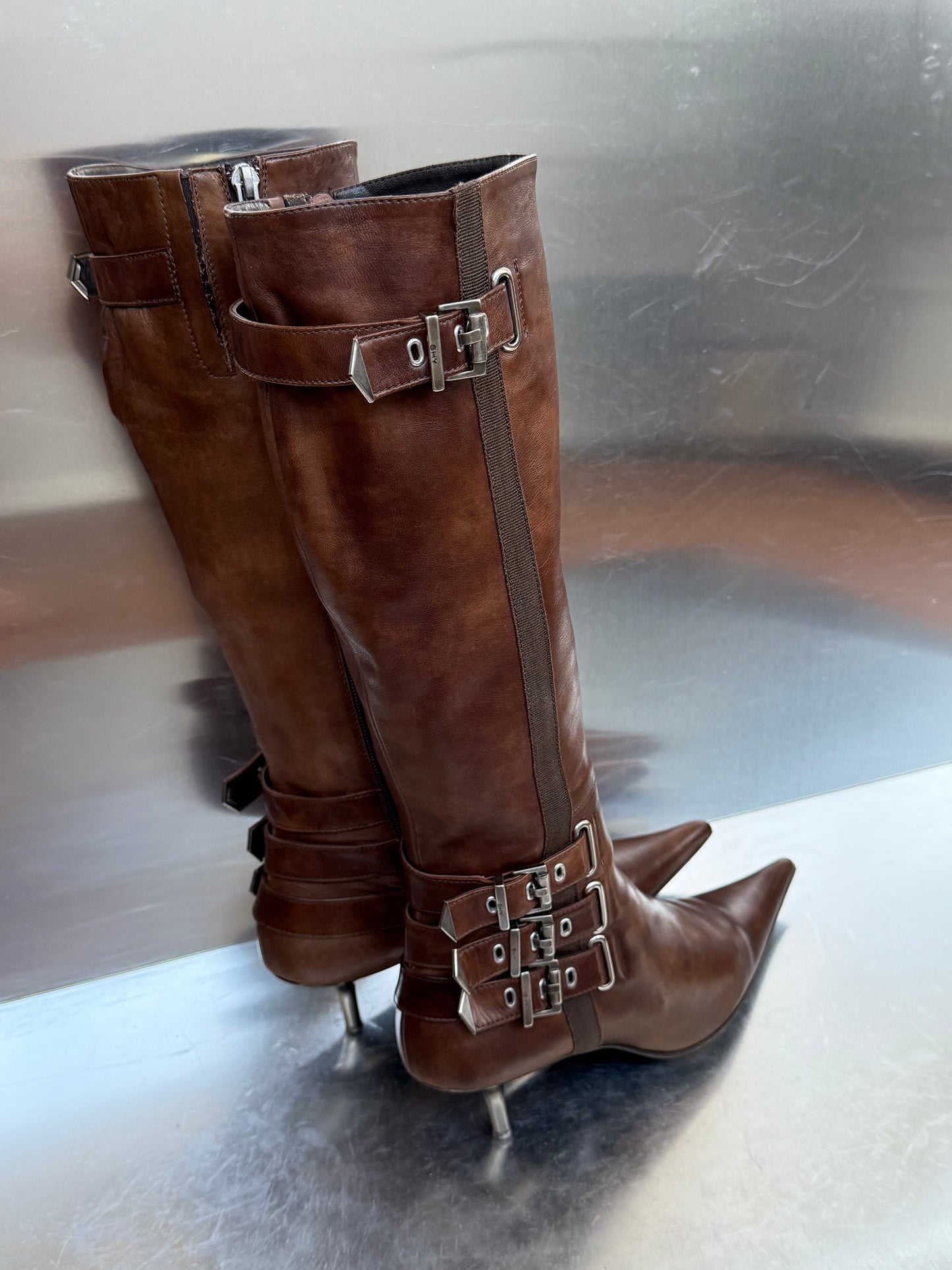 Vintage Brown Leather Boots SHY Twinkling Global