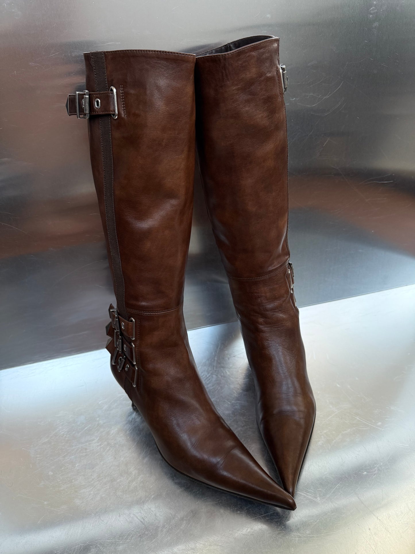 Vintage Brown Leather Boots SHY Twinkling Global