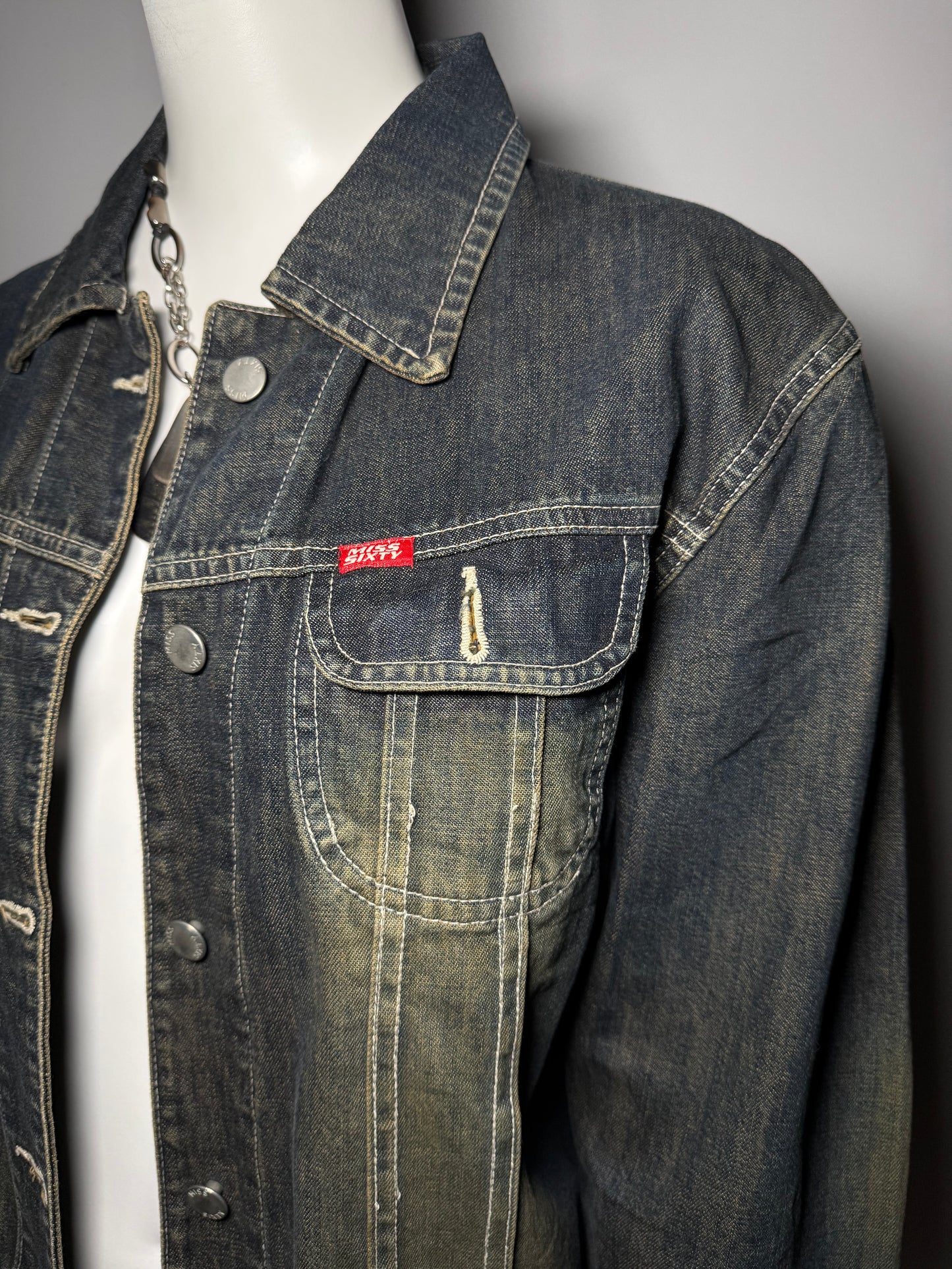 Vintage Miss Sixty rusty-wash denim jacket oversized Twinkling Global