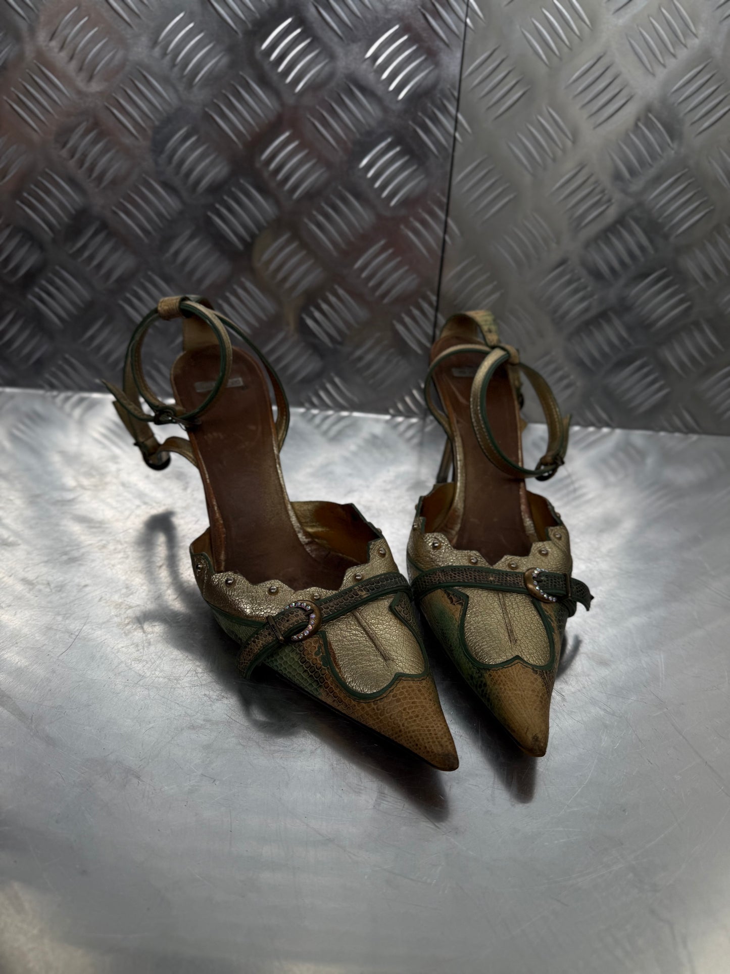 Vintage Shy leather slingback mules Twinkling Global