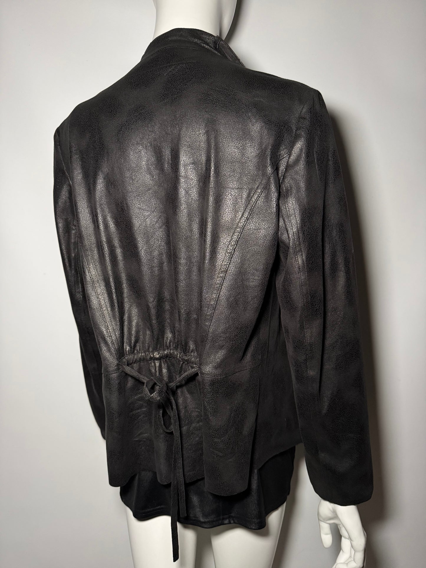 Vintage asymmetric leather jacket S-M Twinkling Global