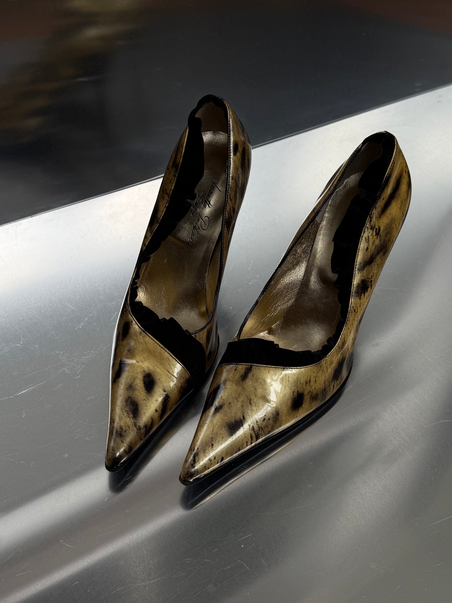 Vintage Leather Leopard Heels - TWINKLING GLOBAL