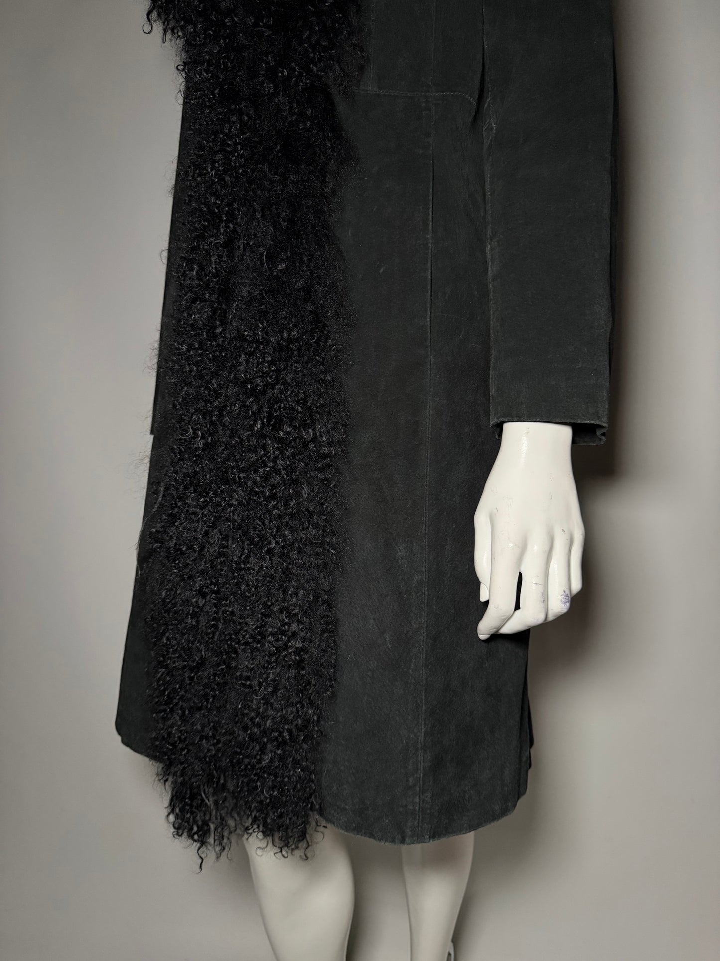 Vintage suede Penny Lane Afghan coat with llama fur Twinkling Global