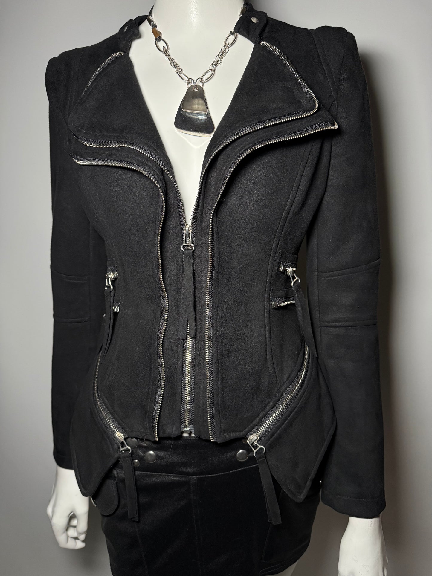 Vintage fitted faux-suede jacket Twinkling Global