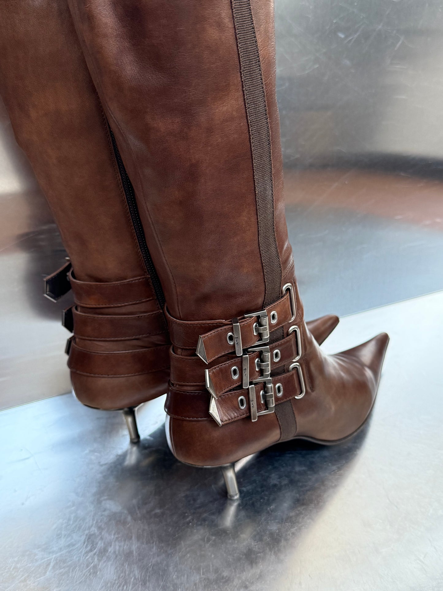 Vintage Brown Leather Boots SHY Twinkling Global