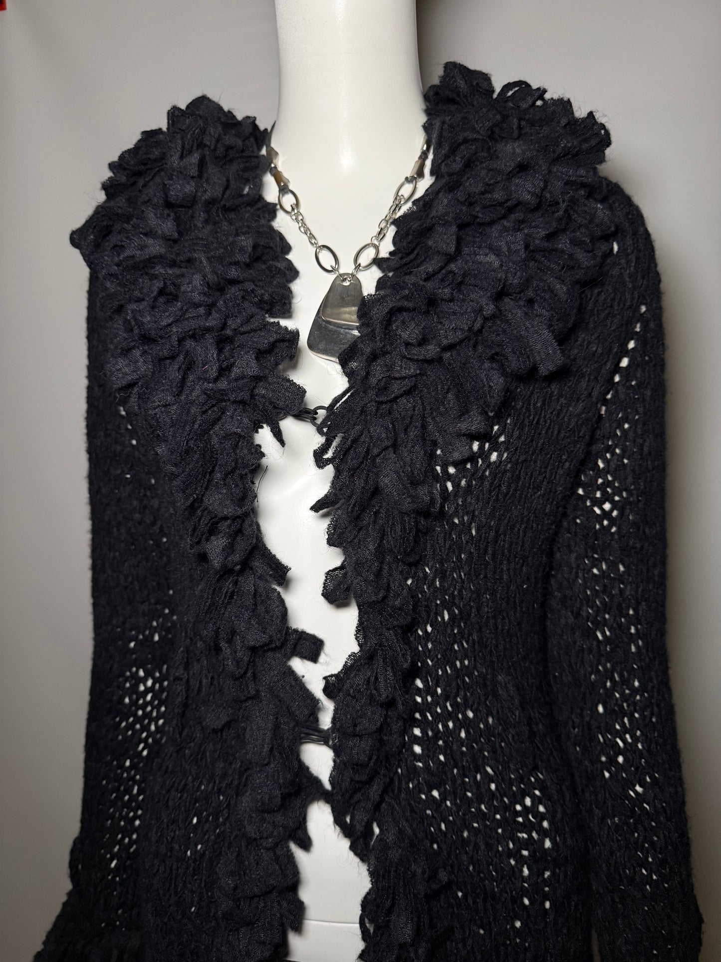 Vintage Black Knitted Cardigan Twinkling Global