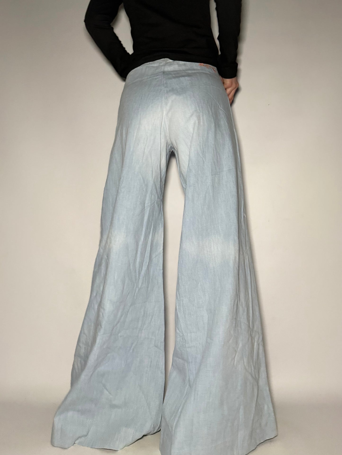 Light Denim Ultra-Wide Flare Pants Twinkling Global