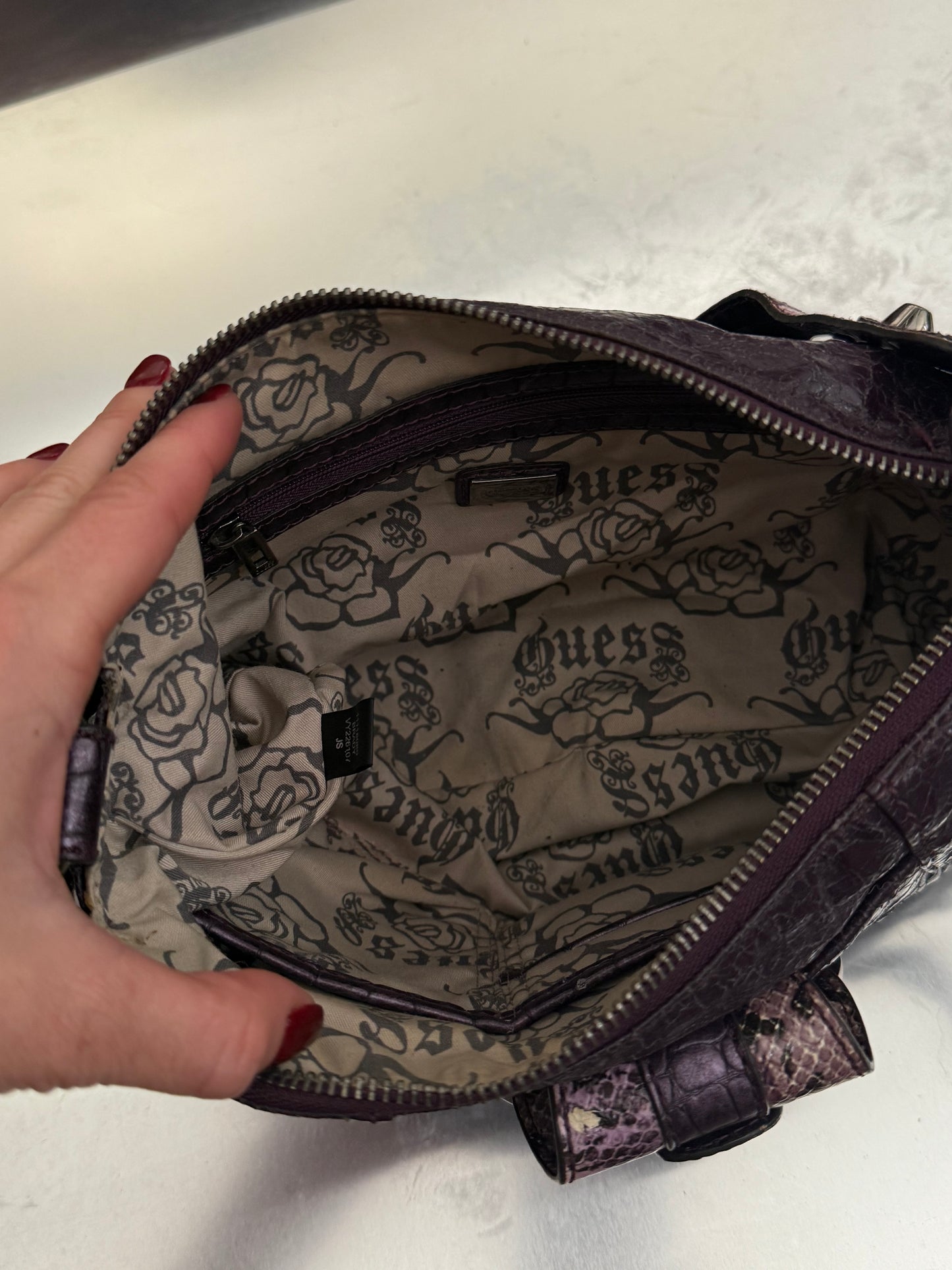 Vintage GUESS Shoulder Bag – Snakeskin & Studded Details  Twinkling