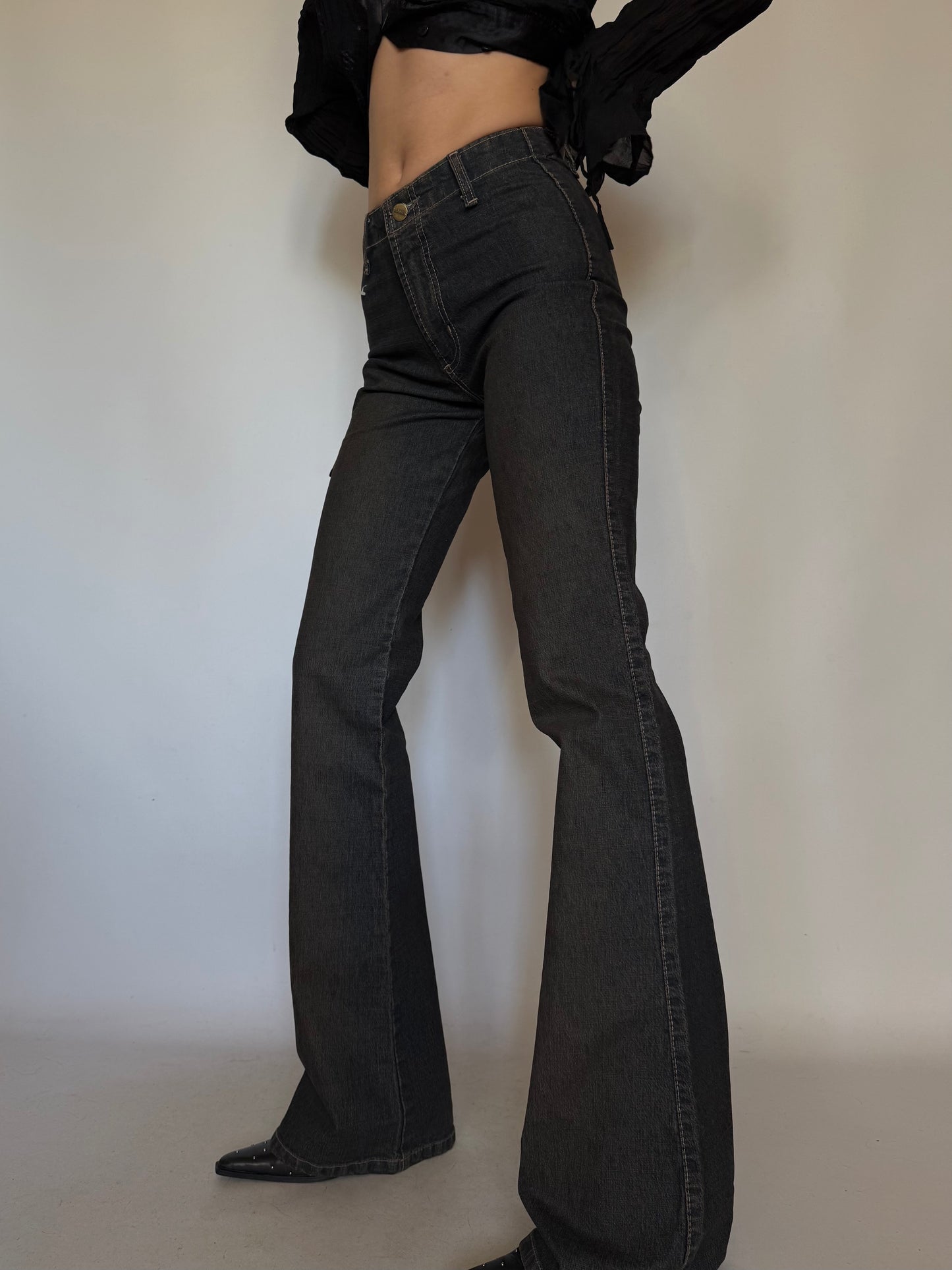 Vintage Rust-Tone Flared Jeans Twinkling Global