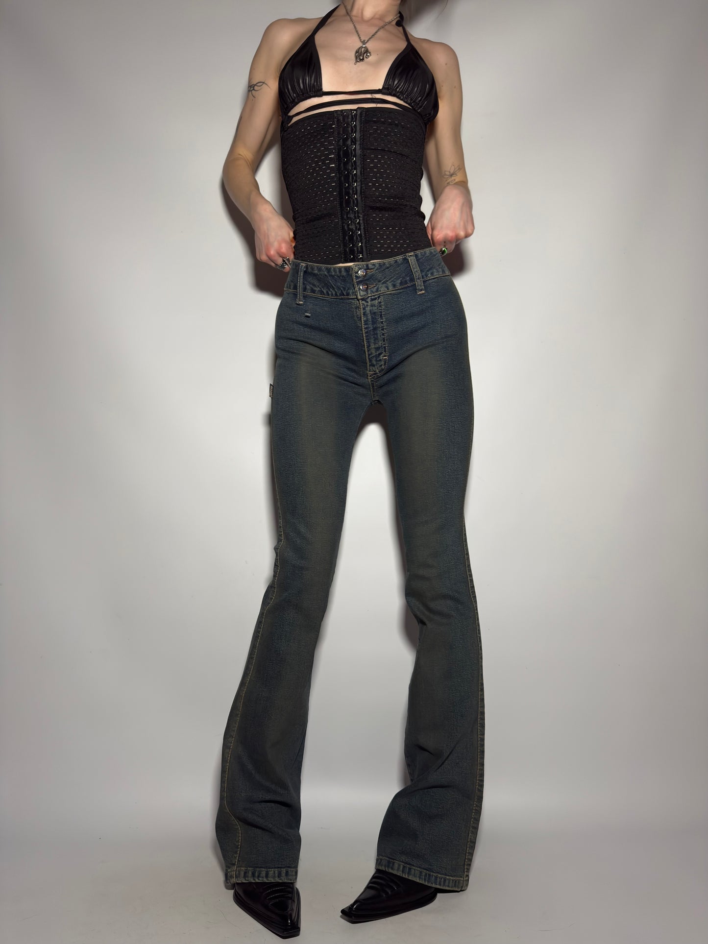 Vintage Brownish Flared Jeans - TWINKLING GLOBAL