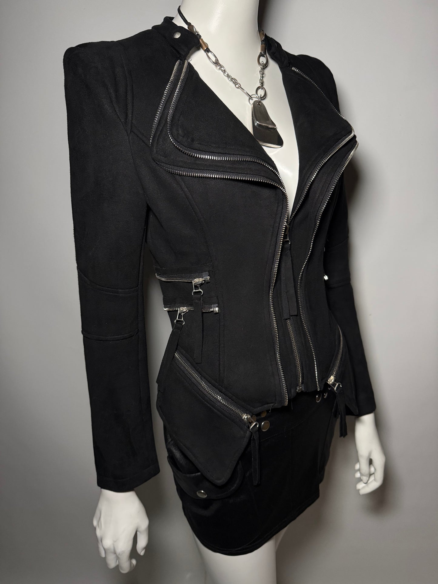 Vintage fitted faux-suede jacket Twinkling Global