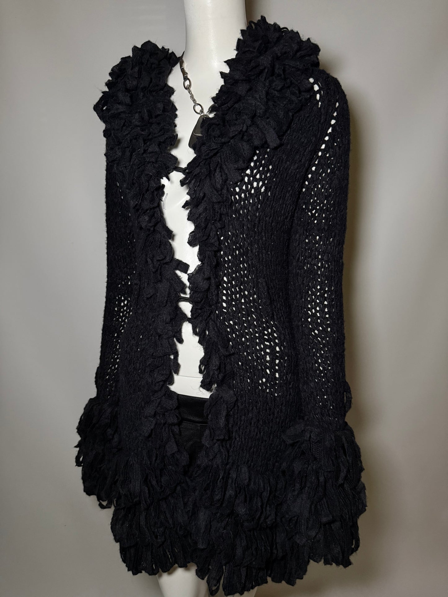 Vintage Black Knitted Cardigan Twinkling Global