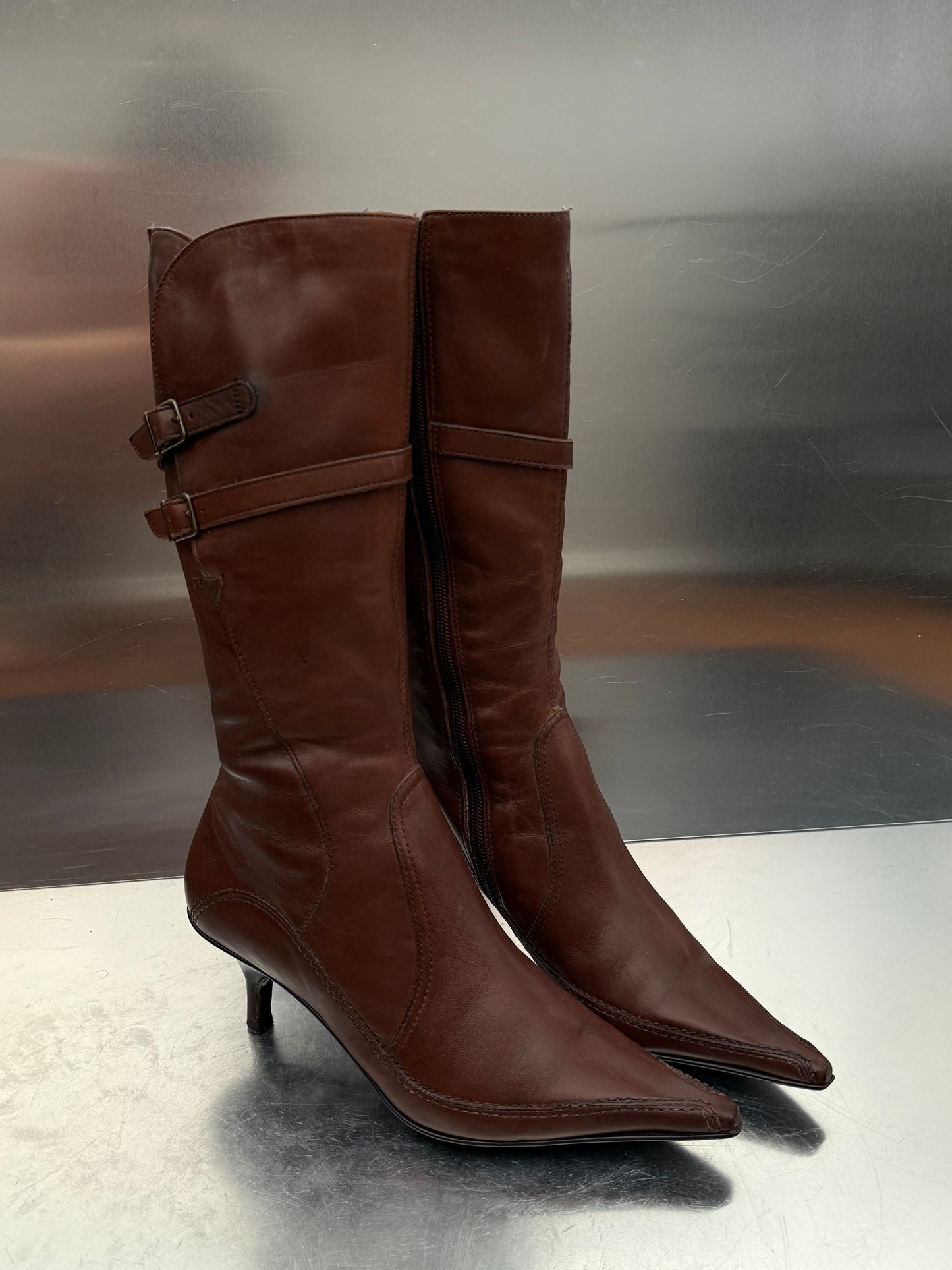 Vintage Brown Leather Boots Bronx Twinkling Global