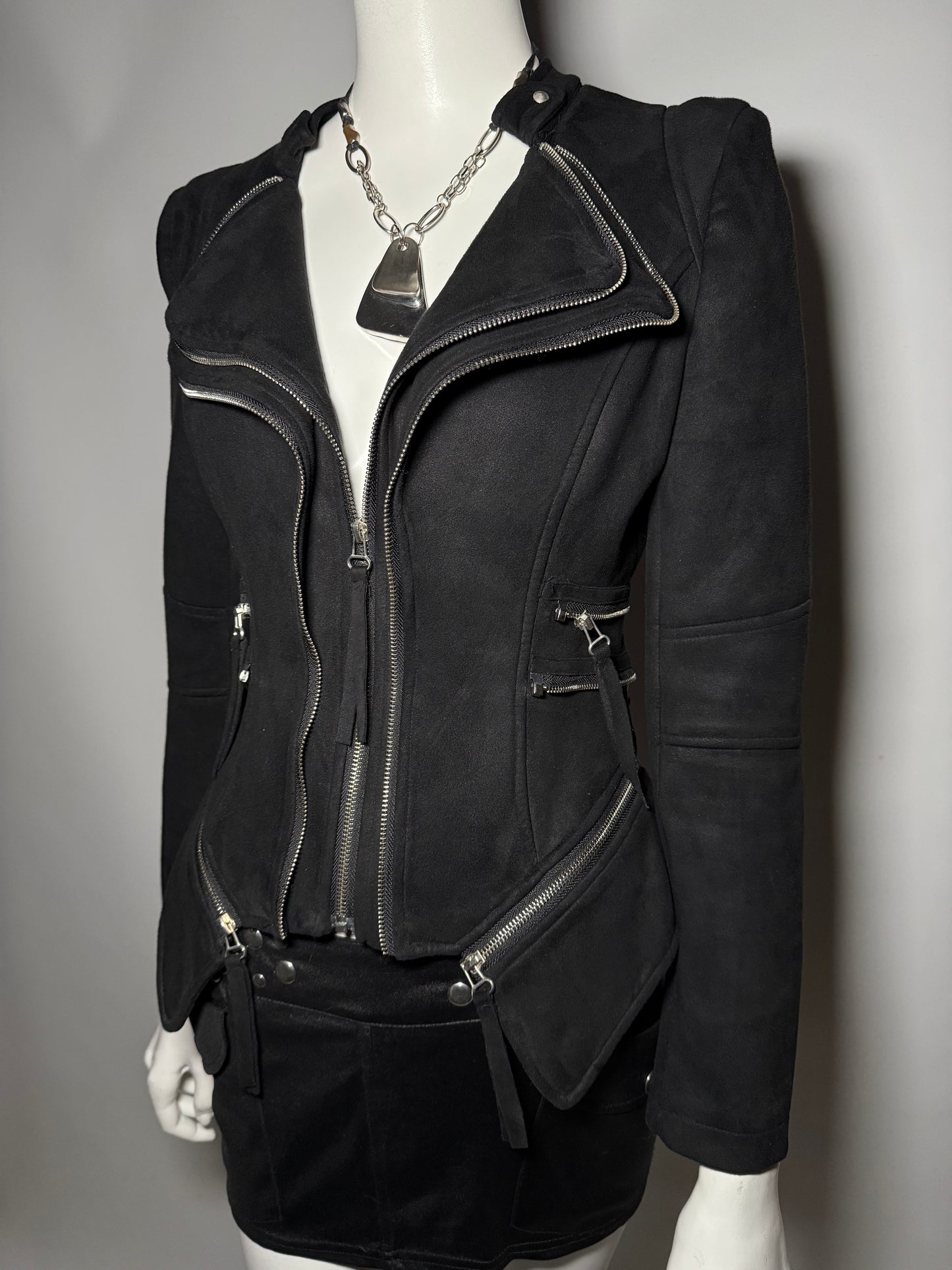 Vintage fitted faux-suede jacket Twinkling Global